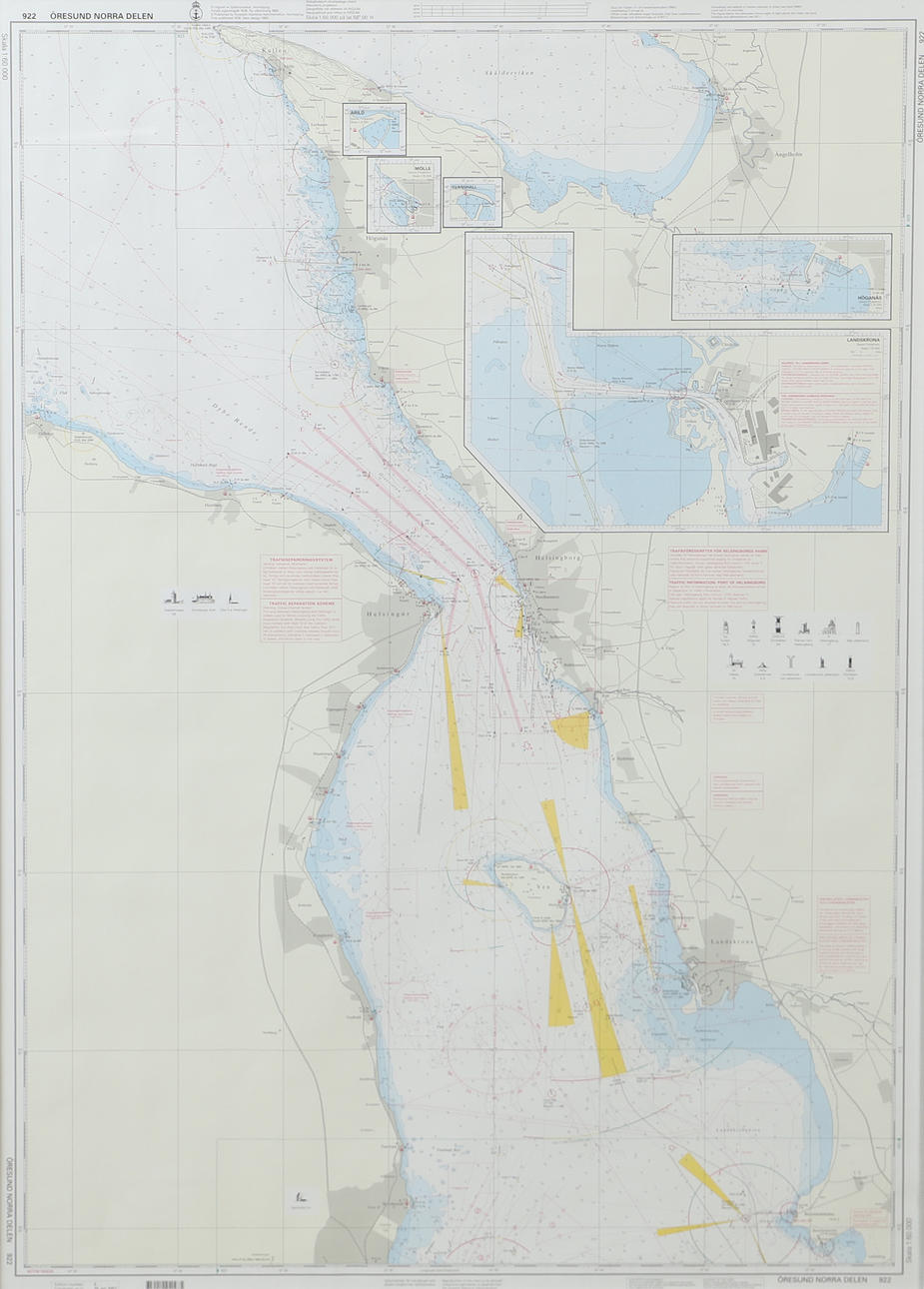 SJÖKORT, Öresund-Norra, framed print.