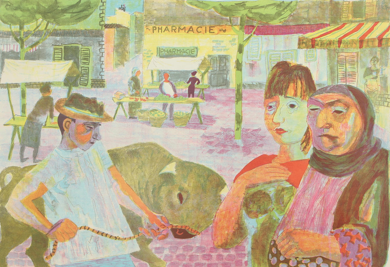 GERHARD KARLMARK. Lithograph, “From Arles”, signed.