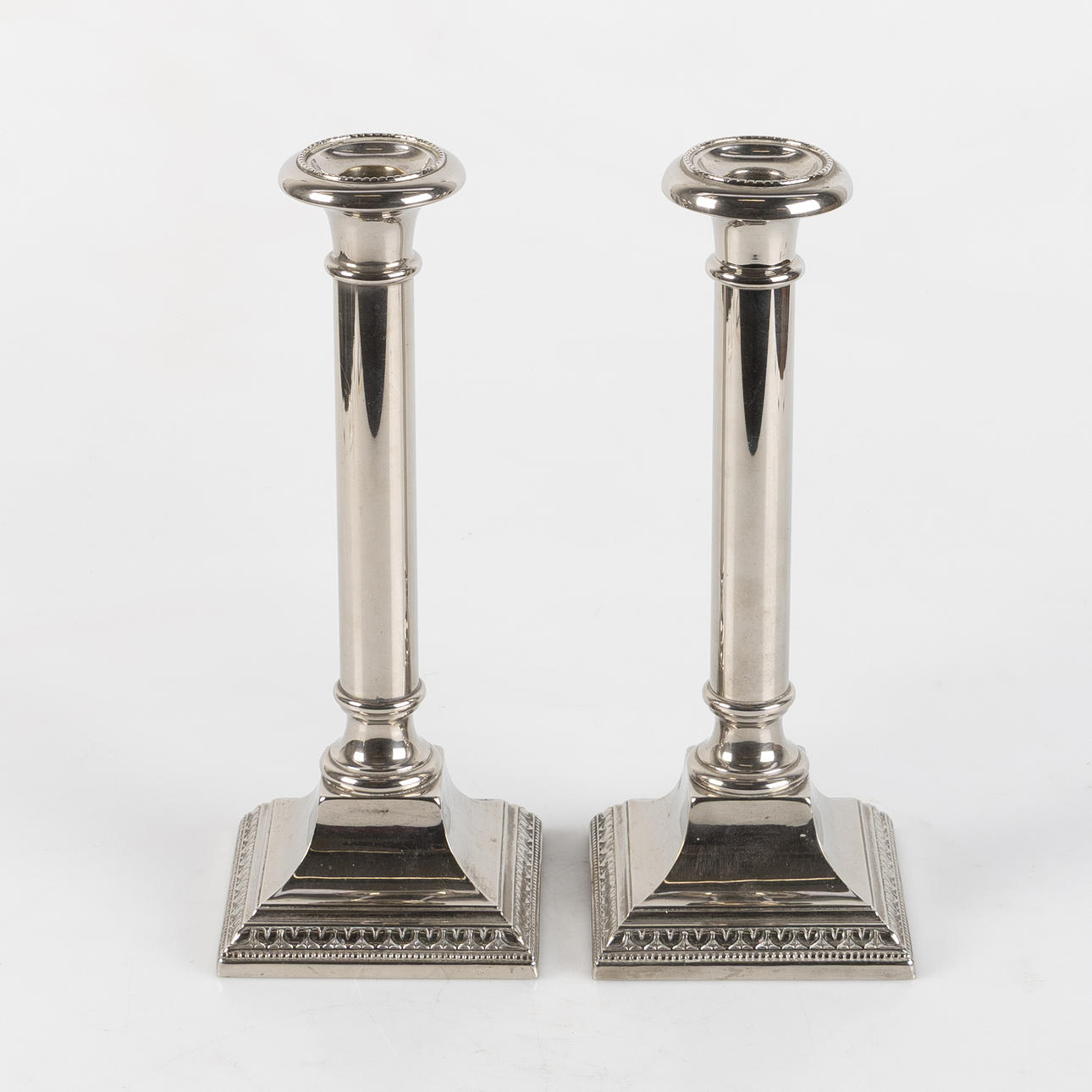 CANDLESTICKS, 1 pair, model no 138, silver-plated metal, WMF.