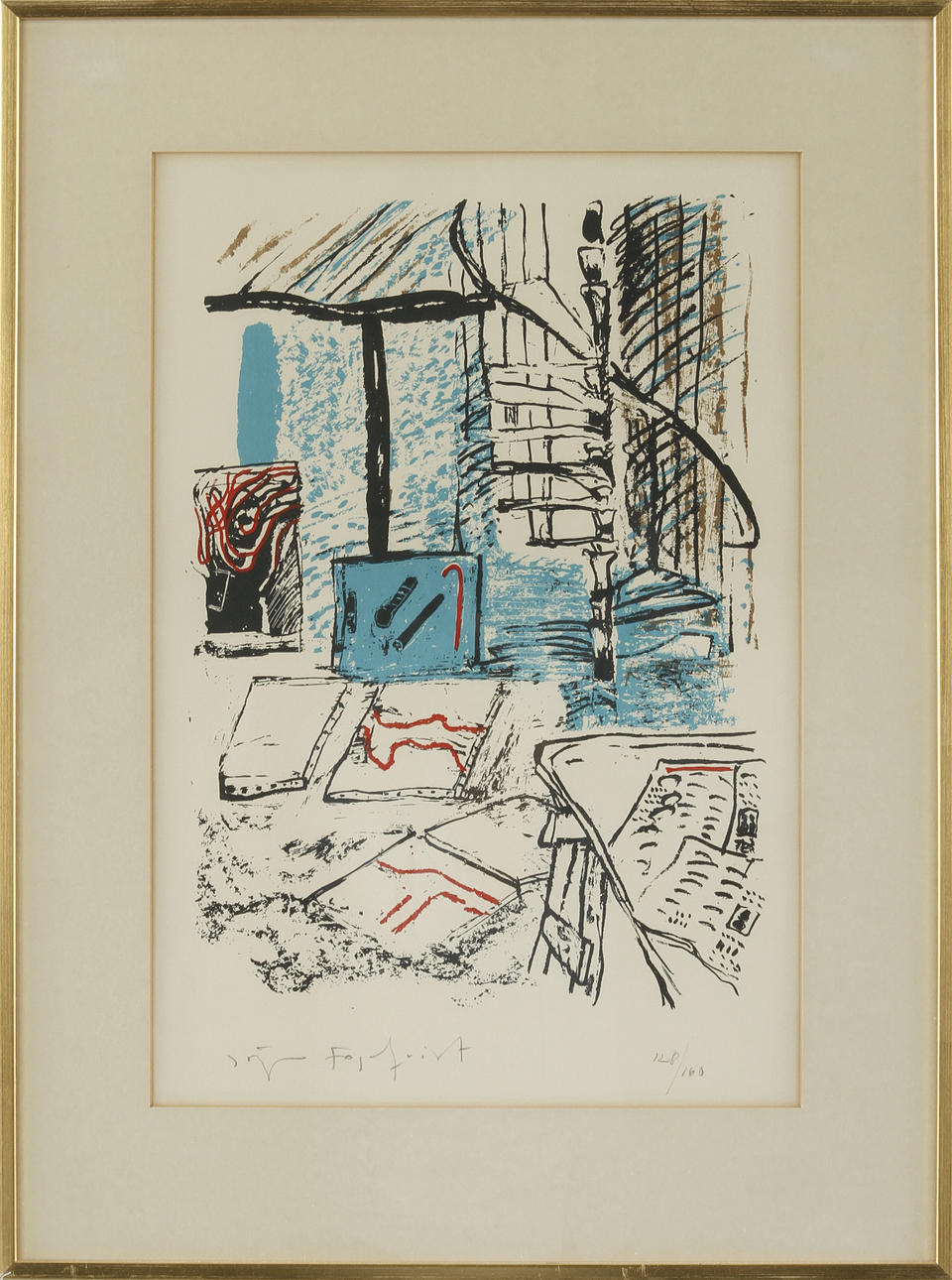 JÖRGEN FOGELQUIST. färglitografi, sign o numr 128/160.