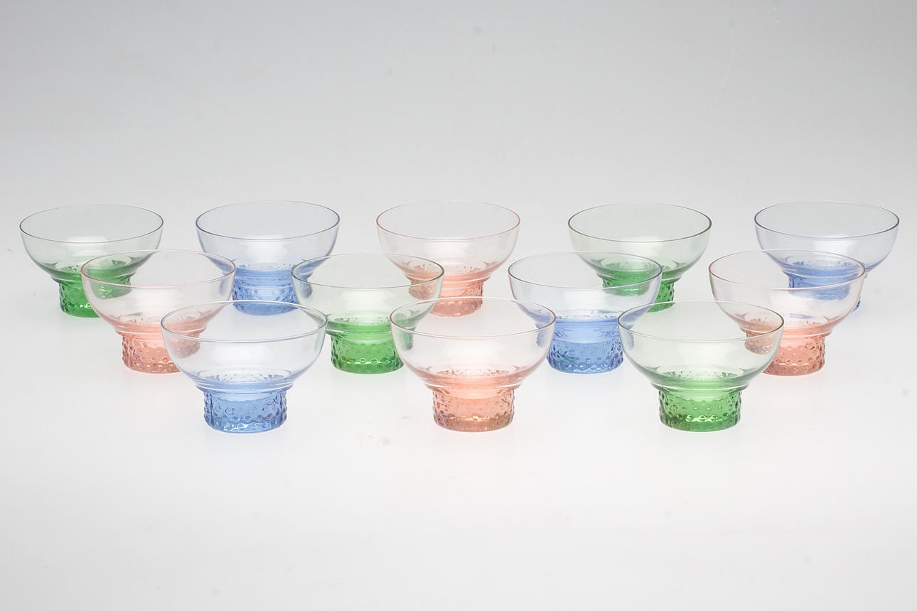 DESSERTSKÅLAR, 12 st, glas, "Tarantella", Glimma glasbruk.