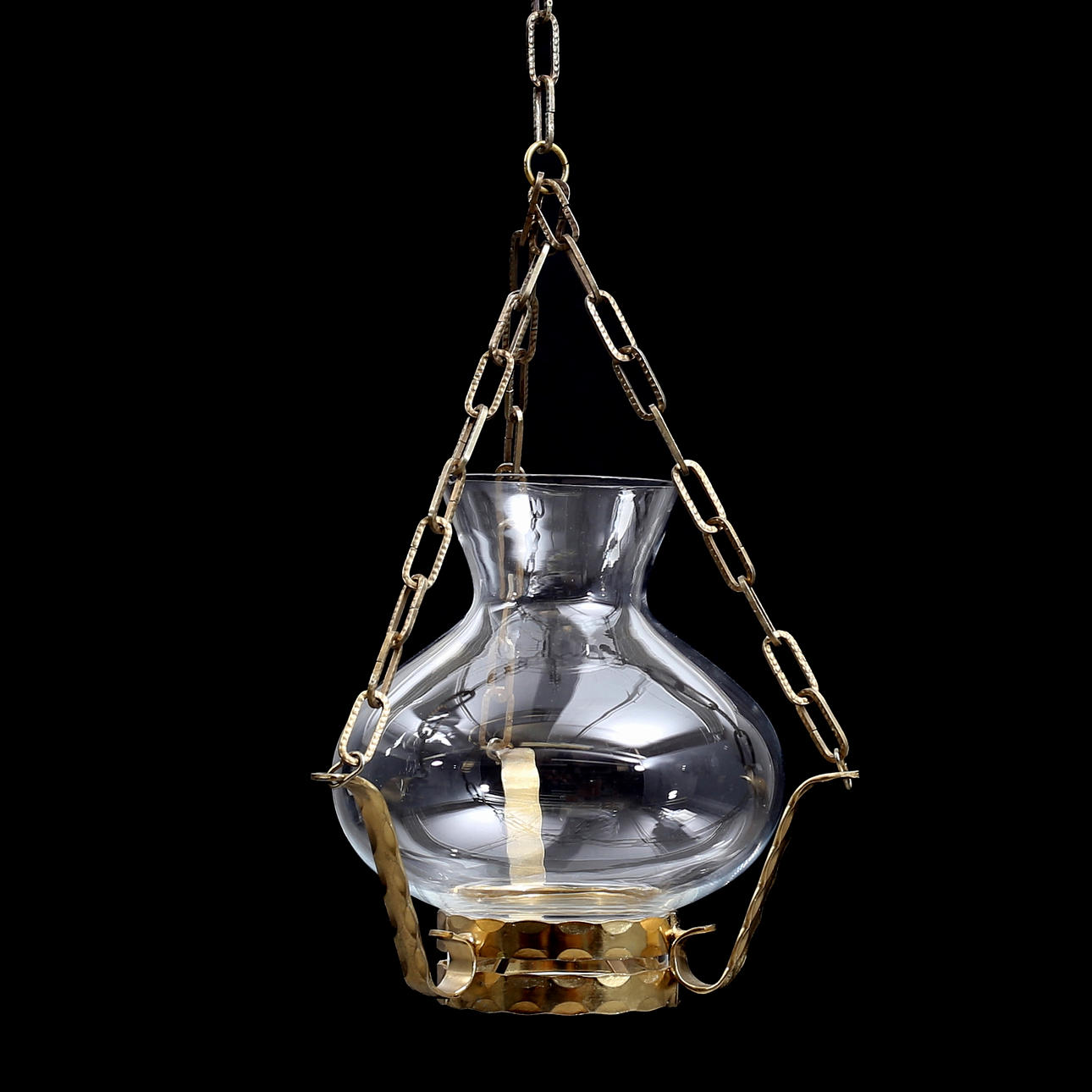 LJUSLYKTA, mässing/ glas, 1900-talets senare.