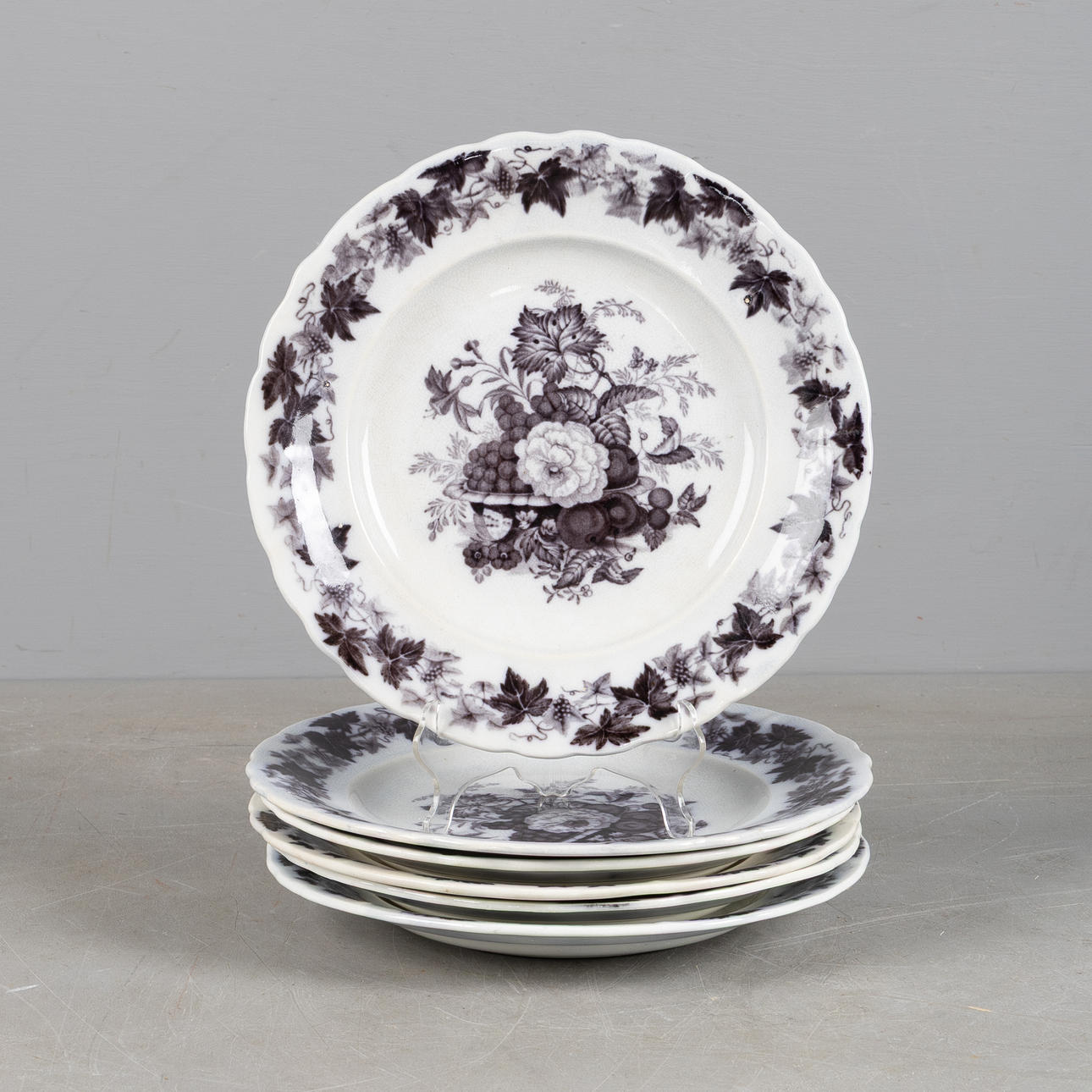 RÖRSTRAND, plates Mullberry, 6 pcs. 1850s.