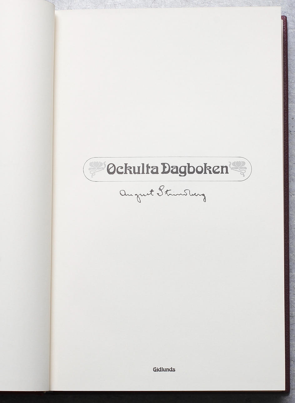 BOK, "Ockulta dagboken", August Strindberg, Gidlunds.
