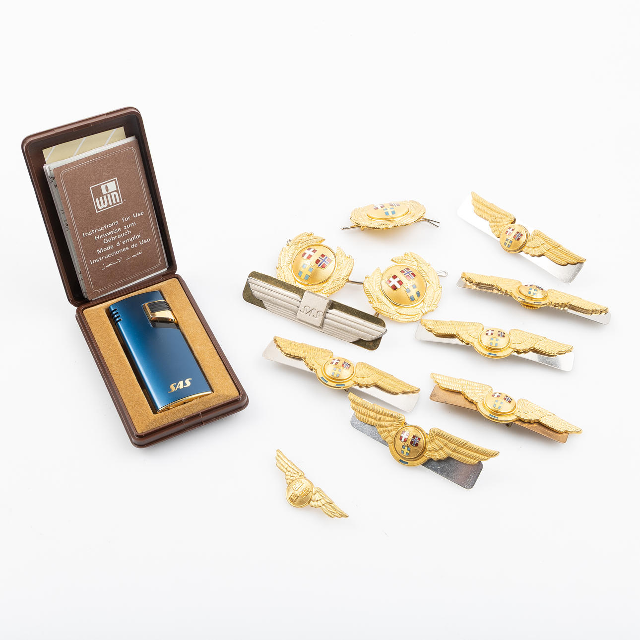 SAS SCANDINAVIA, uniform badges, lighter, 12 dlr.