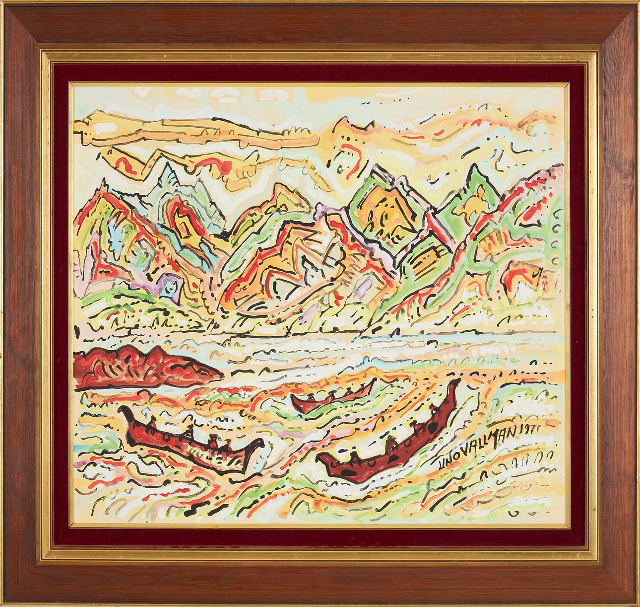 UNO VALLMAN. Landscape motif, signed and dated 1971.