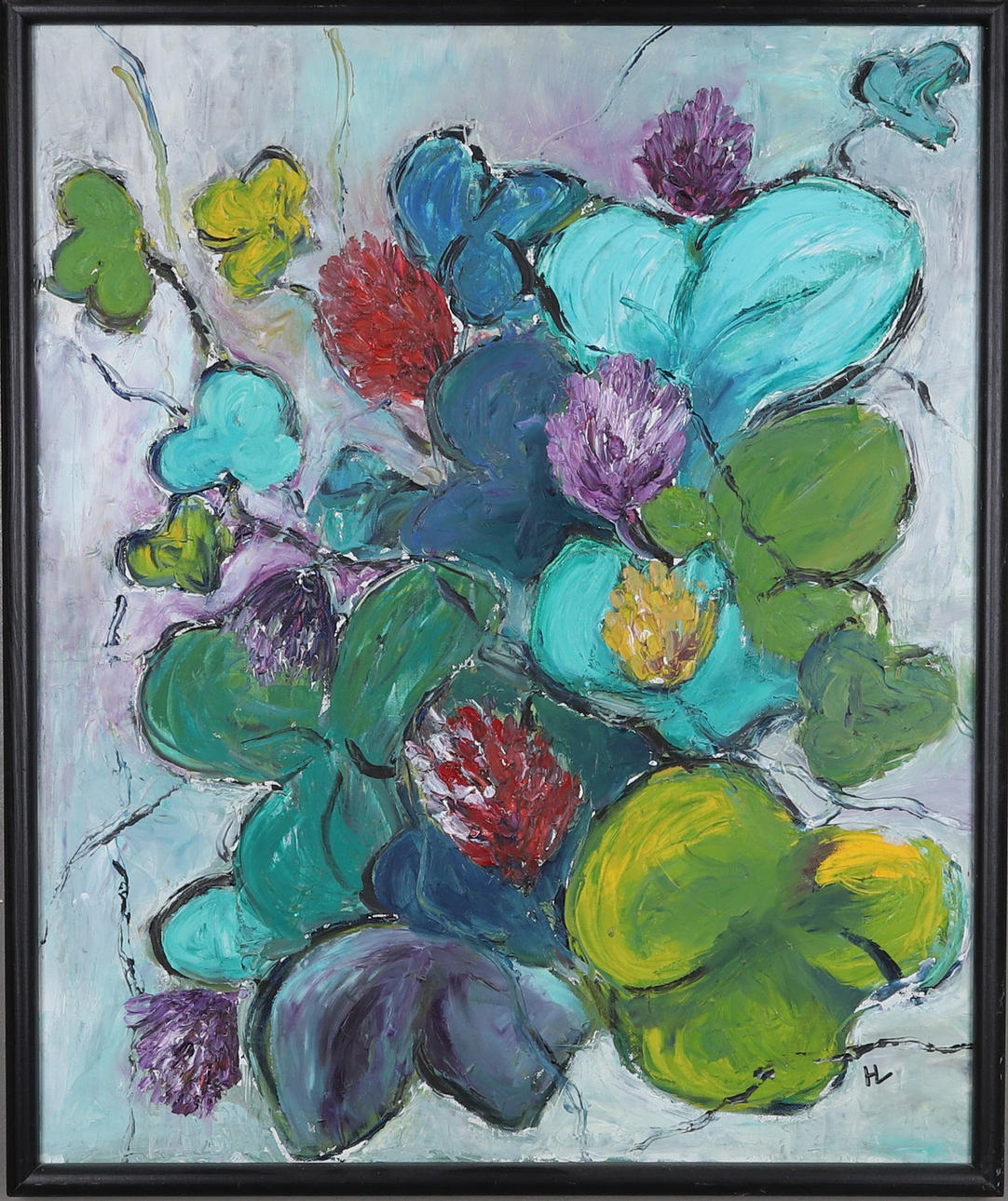 OIDENTIFIERAD KONSTNÄR. oil on canvas, monogram signed HL.