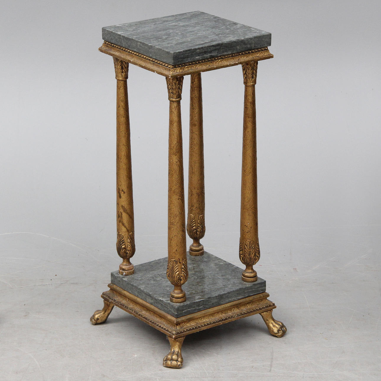 PEDESTAL, with stone panels.