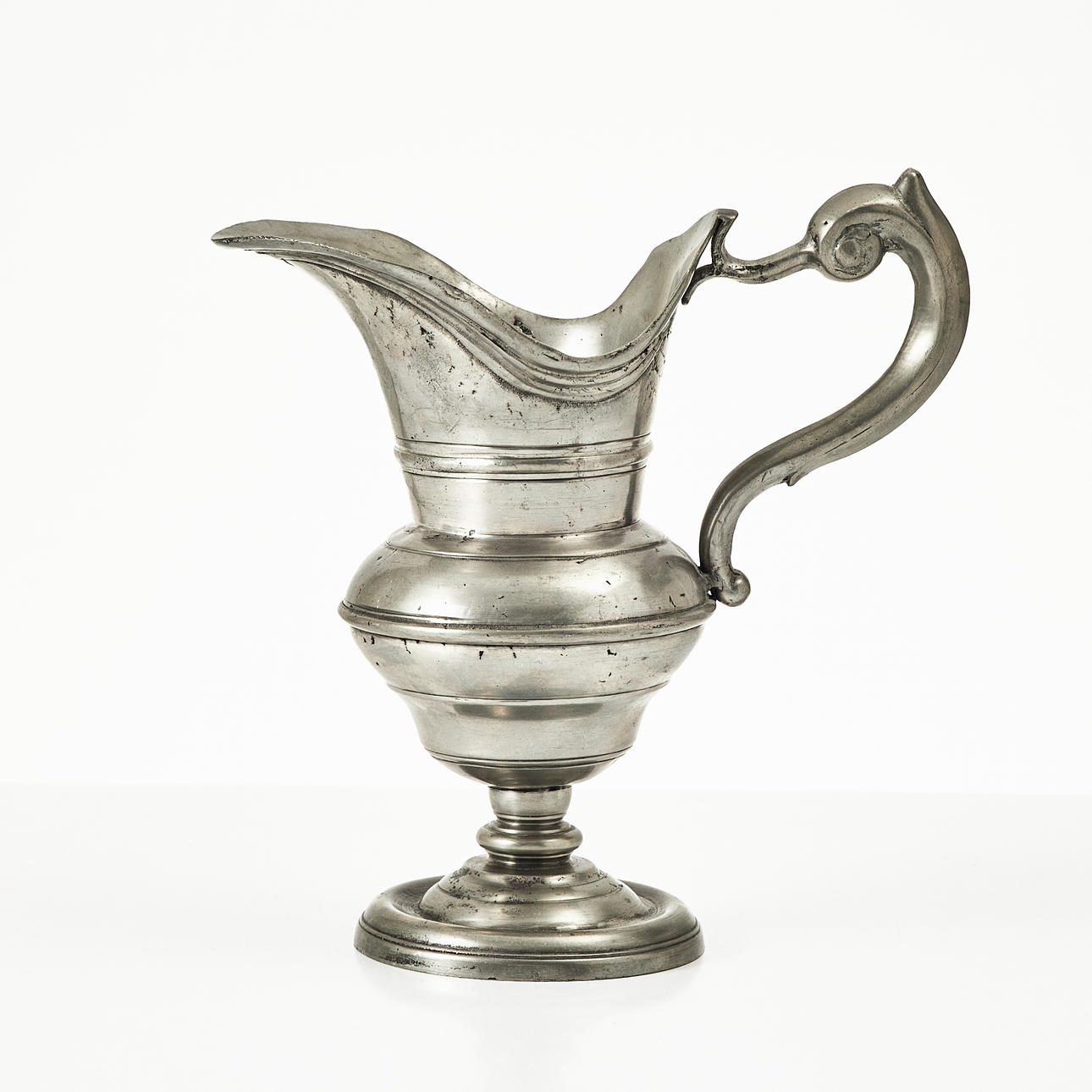 A 17th-century pewter jug.