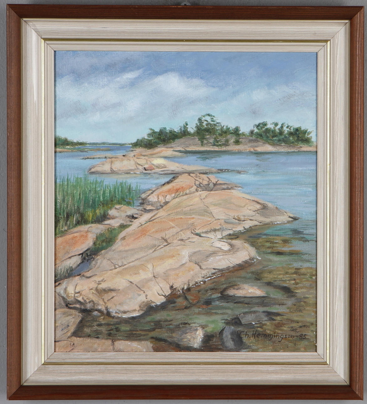 CHARLES HEMMINGSSON. Skärgård, olja på duk, signerad samt daterad -85.