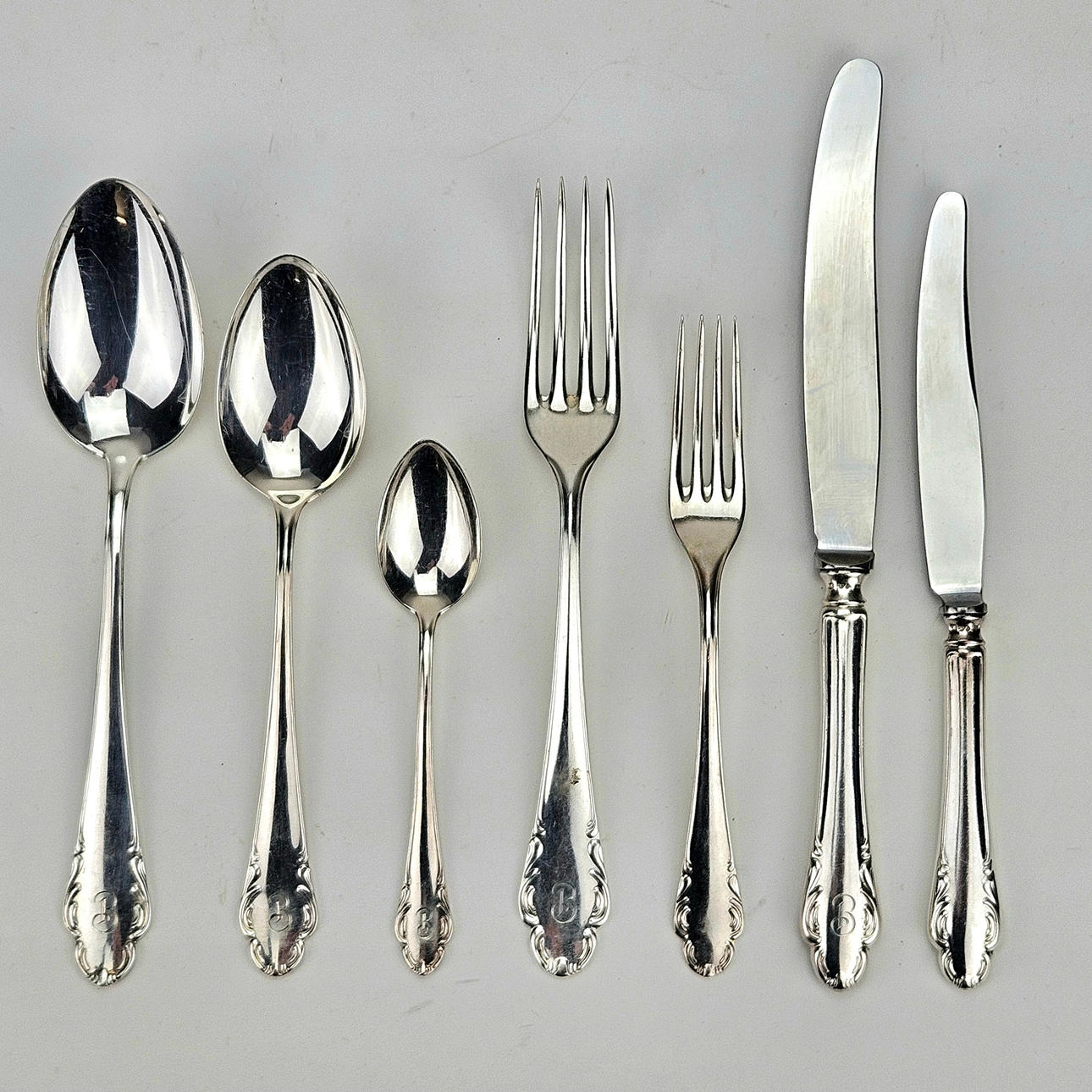 BESTICK, 84 delar, silver, "Haga", total vikt ca. 2760 gram.