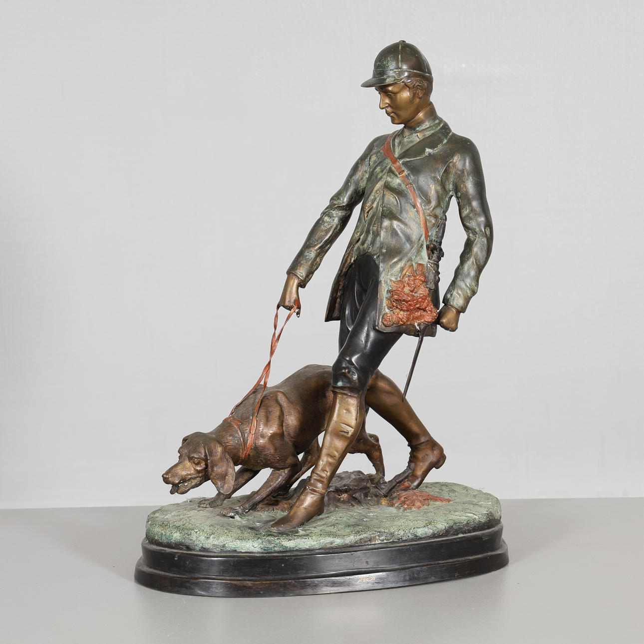 SCULPTURE, patinated metal.