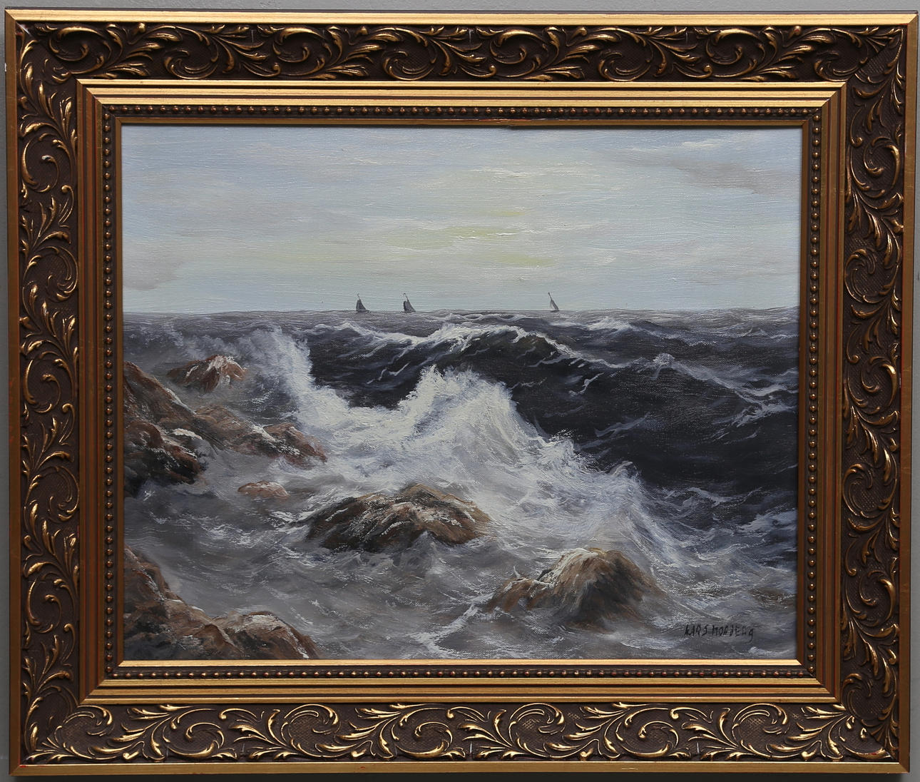 OIDENTIFIERAD KONSTNÄR. Olja på duk, signerad Lars Morberg.