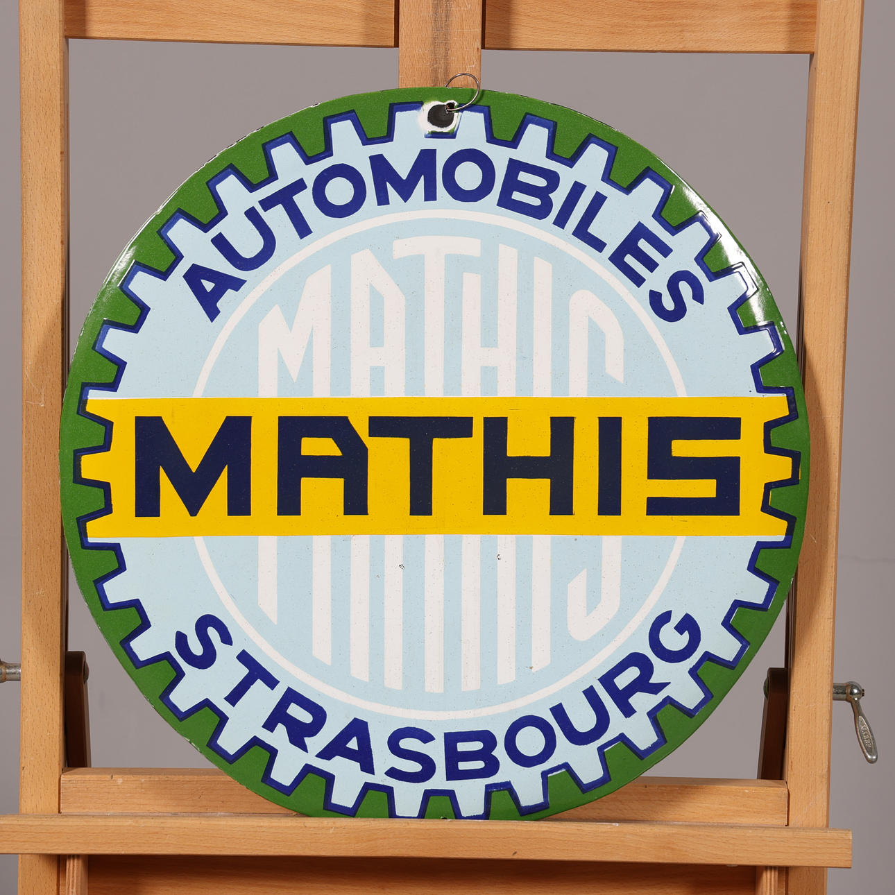 ENAMEL SIGN, “Mathis Automobiles Strasbourg”.