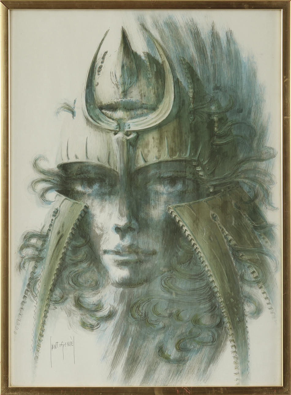 FRANCIS DE LASSUS SAINT-GENIES. Färglitografi, signerad.