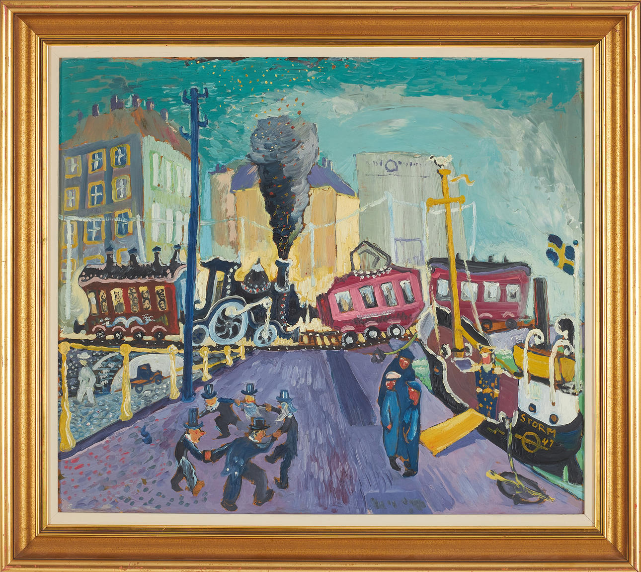 SVEN STORM. Tegelbacken, oil on panel, signed and dated 47.