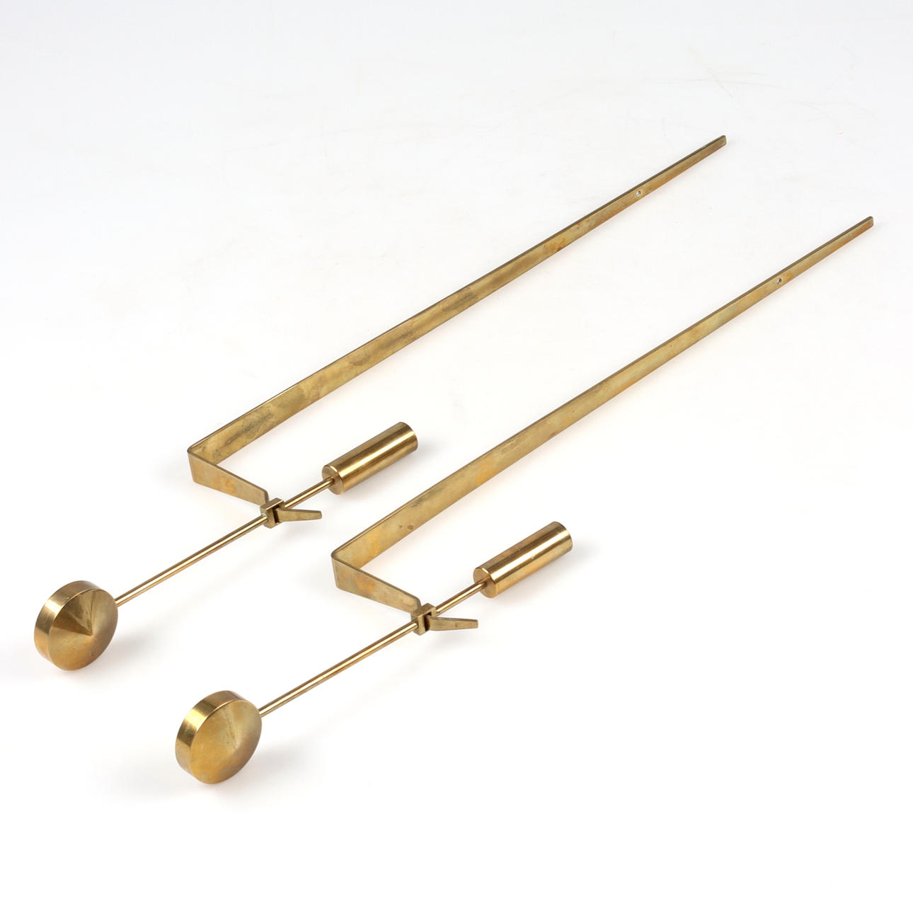 PIERRE FORSELL. Wall candlesticks, 2 pcs, “Pendulum”, brass, Skultuna.