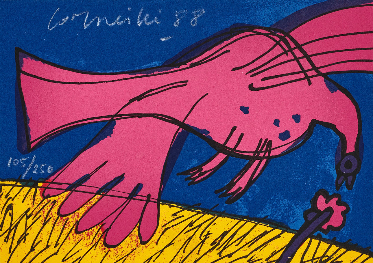 BEVERLOO CORNEILLE. L'oiseau, signed and dated 88, numbered 105/250, lithograph in colours.