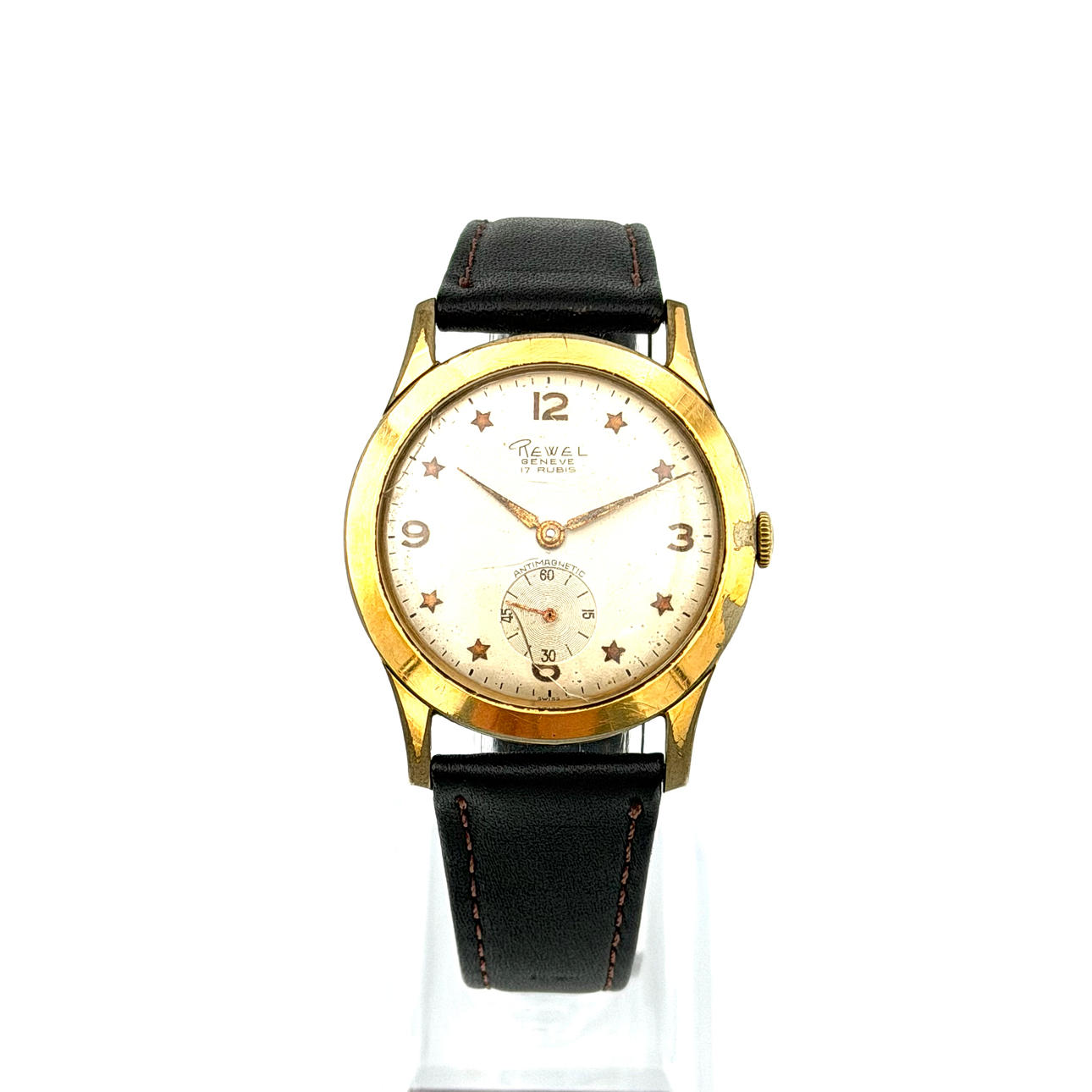 REWEL GENEVE, wristwatch, manual, subsecond, golddouble'.