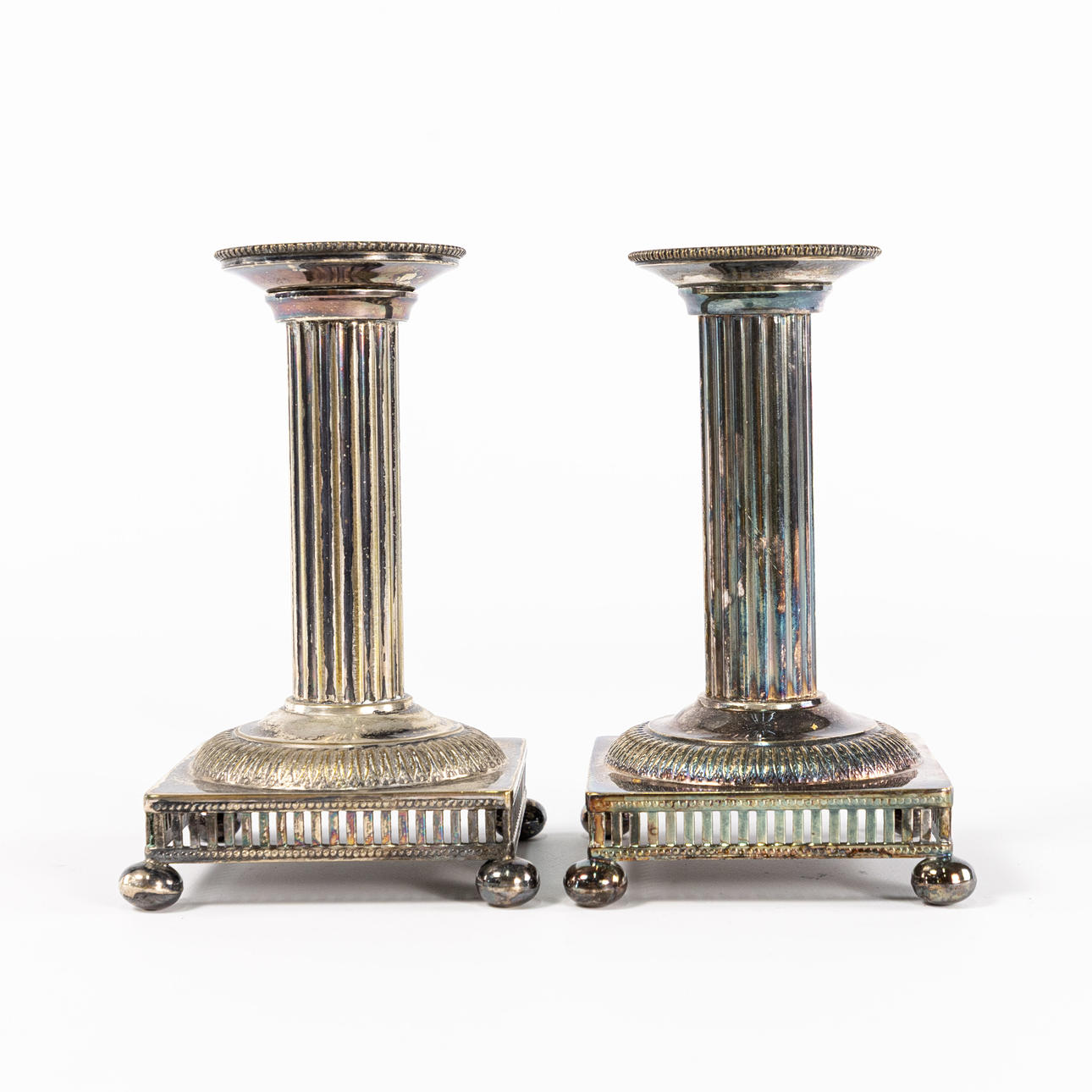 CANDLESTICKS, a pair, Gustavian style, height 15 cm.