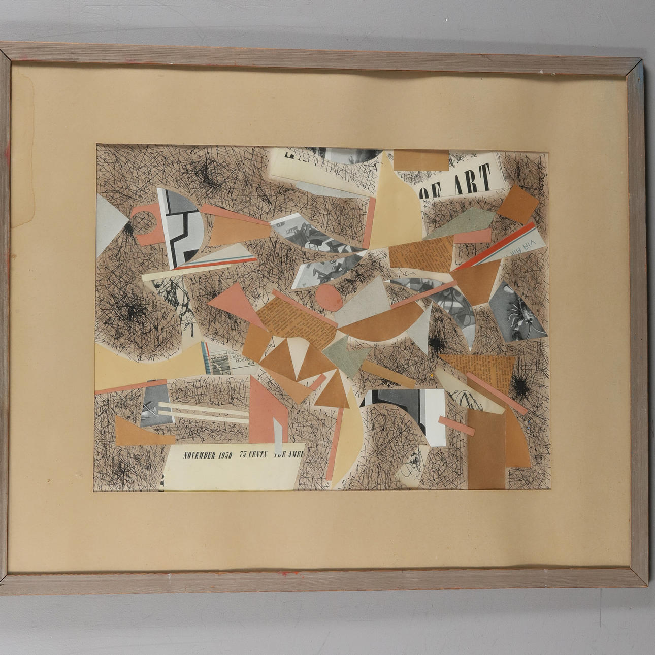 ENDEL KÖKS. BLANDTEKNIK/COLLAGE. Abstrakt komposition, signerad och daterad -57.