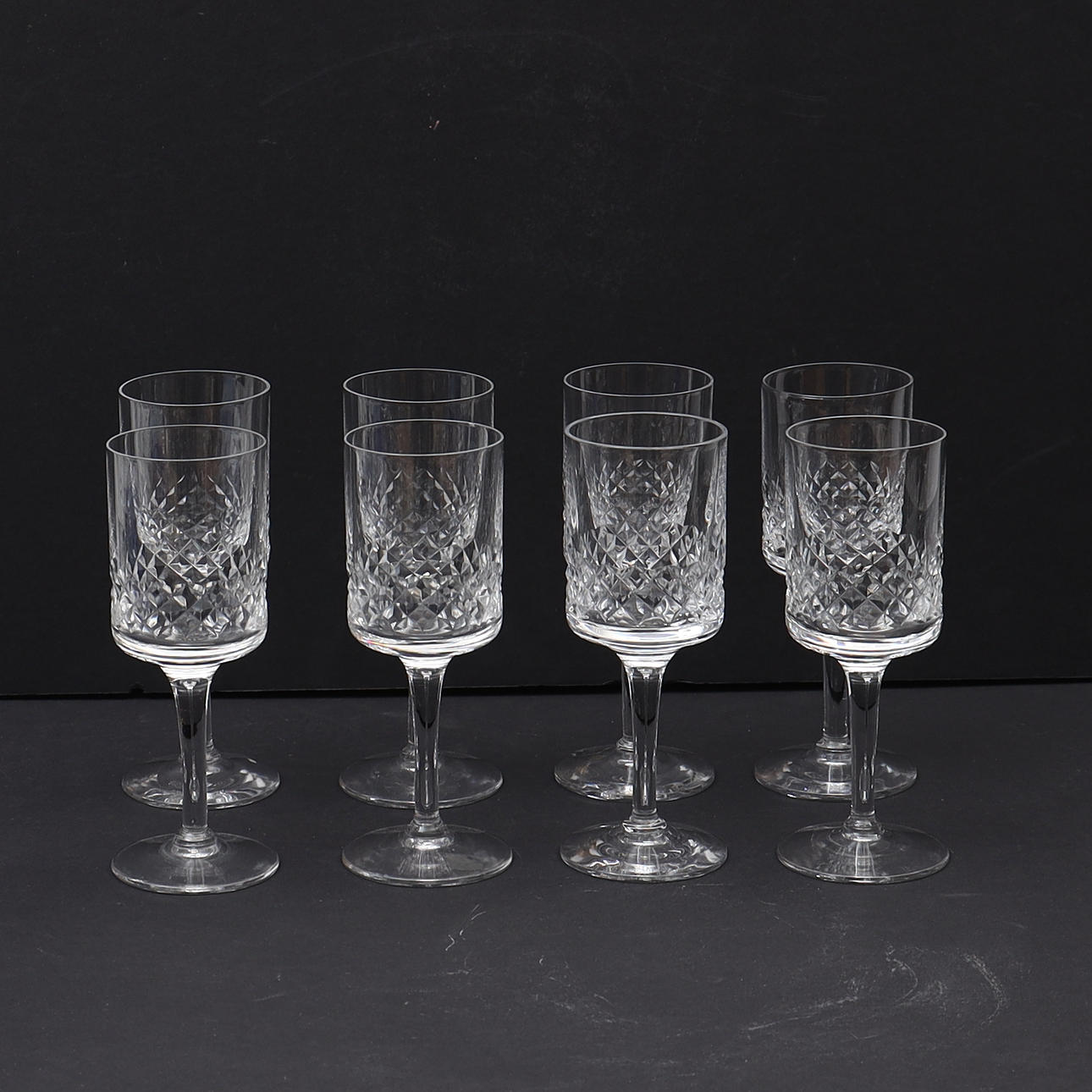 WINE GLASSES 8pcs, Skruf, cut crystal.
