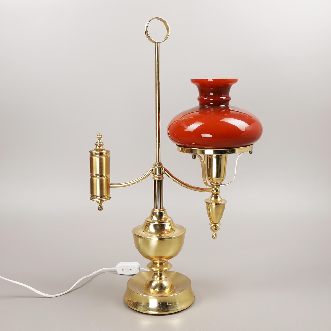 A table lamp, brass/glass, EWÅ, 1970s.