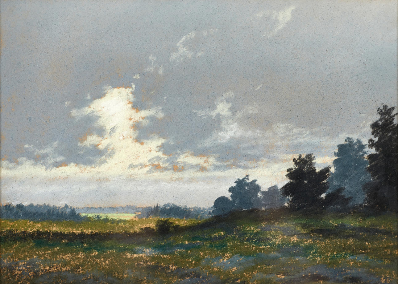 L. SMITH. Cracking cloud cover, signed, pastel.