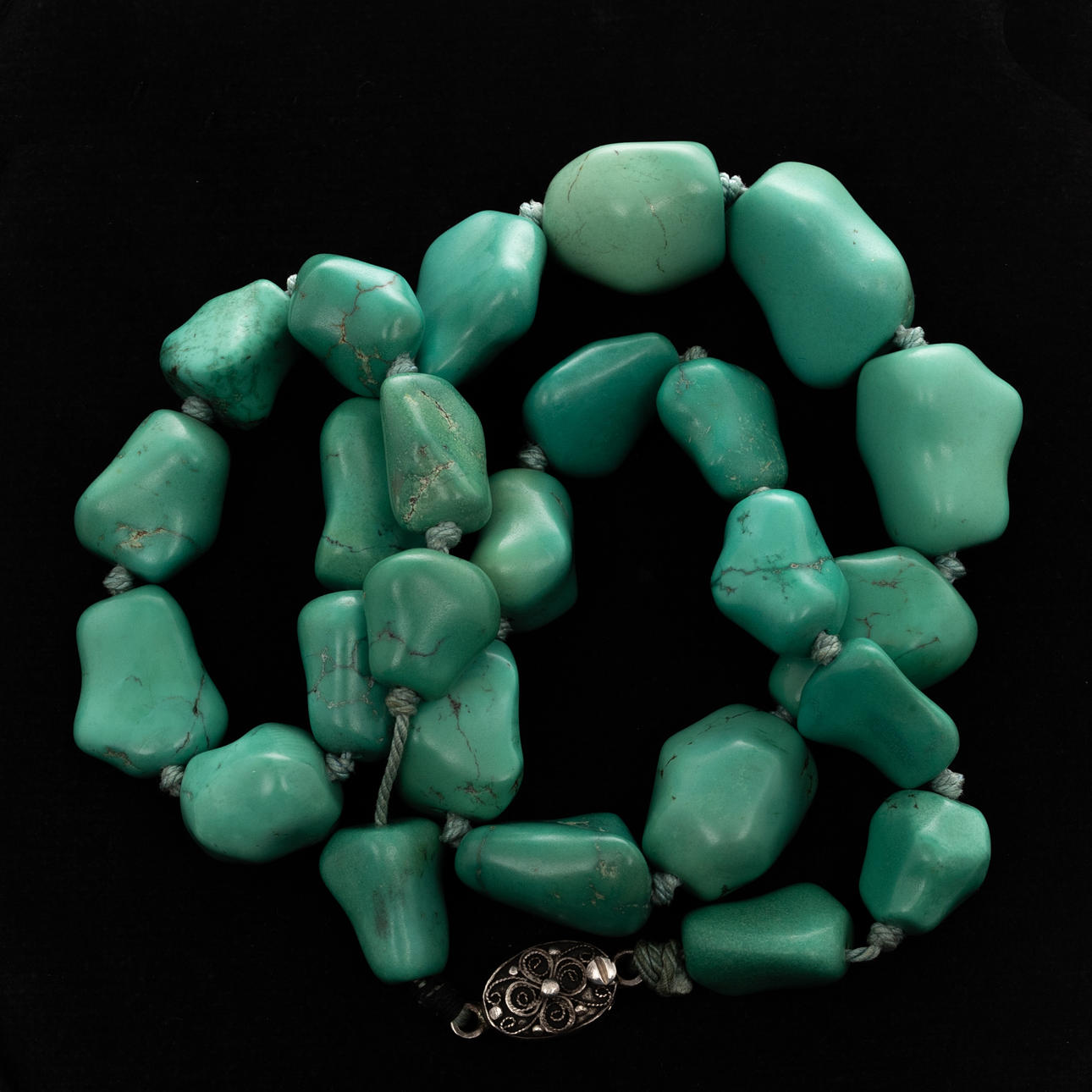 NECKLACE, Silver, Turquoise.