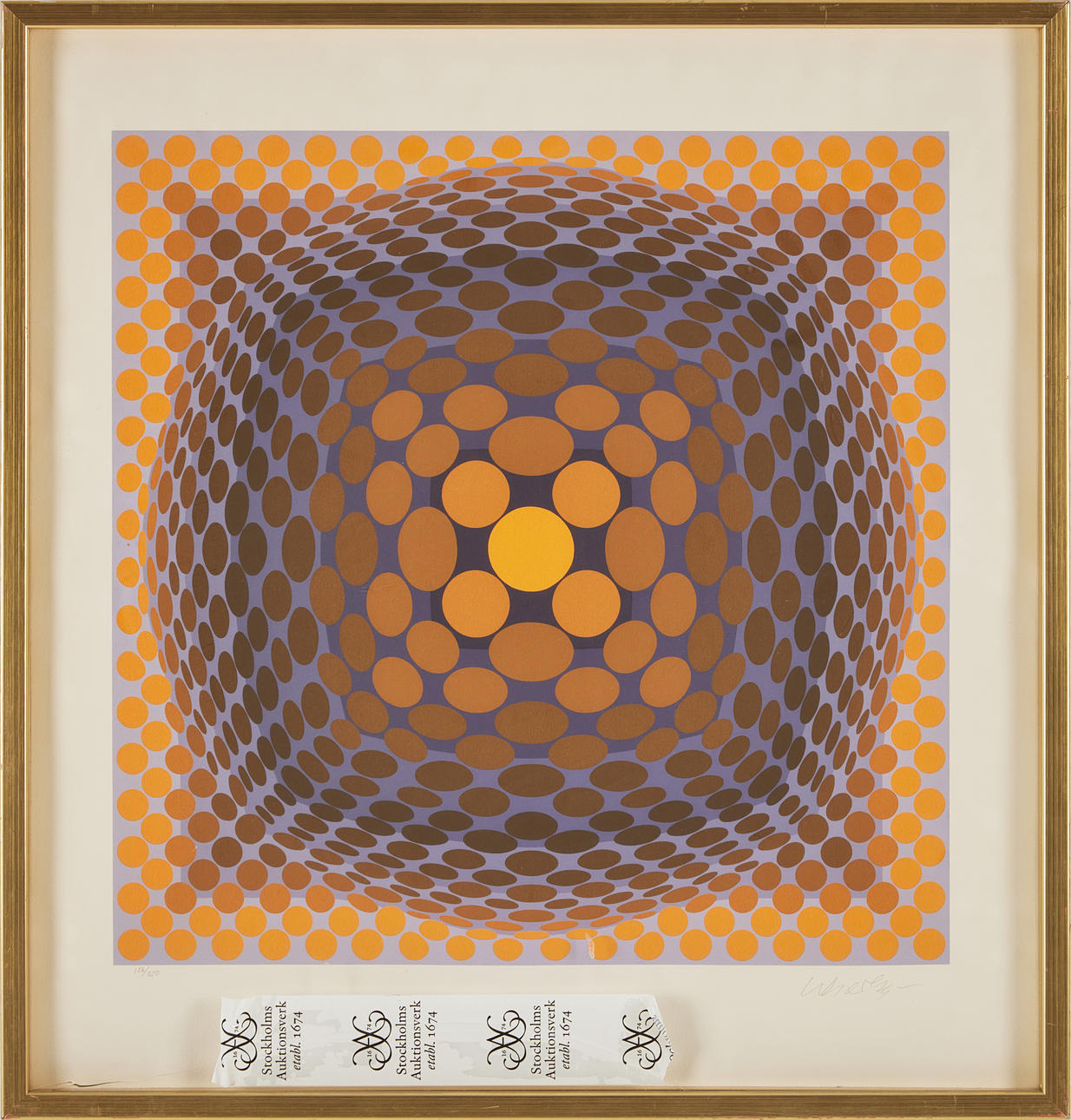 VICTOR VASARELY. Optical composition, silkscreen, signed Vasarely.