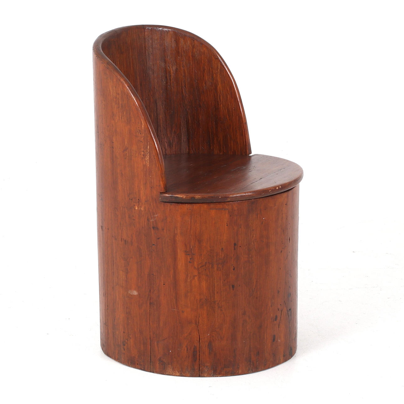 A 20th century pine CUBBSTOOL.