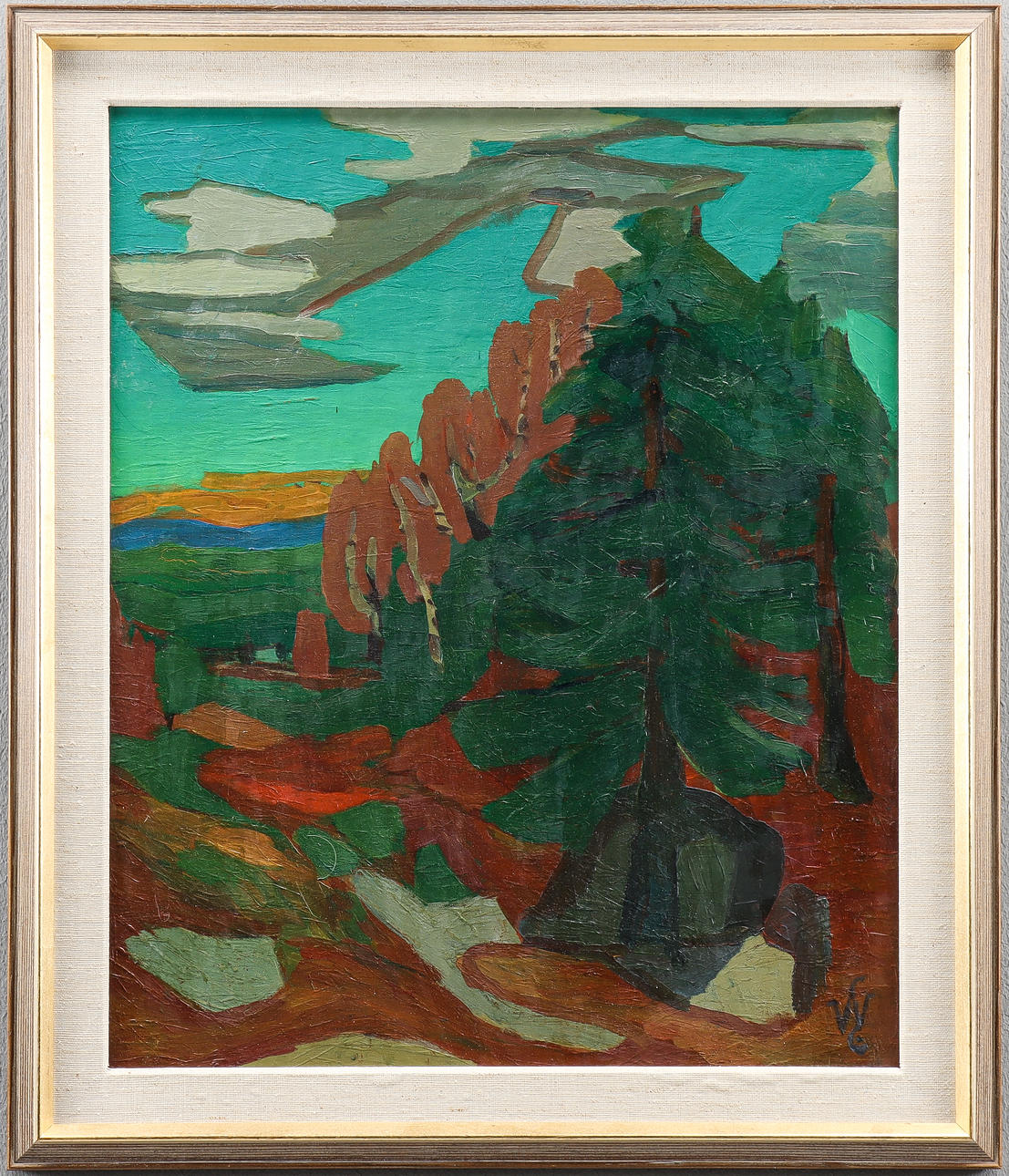 SVEN WESTMAN. Oil on panel, monogram signed.
