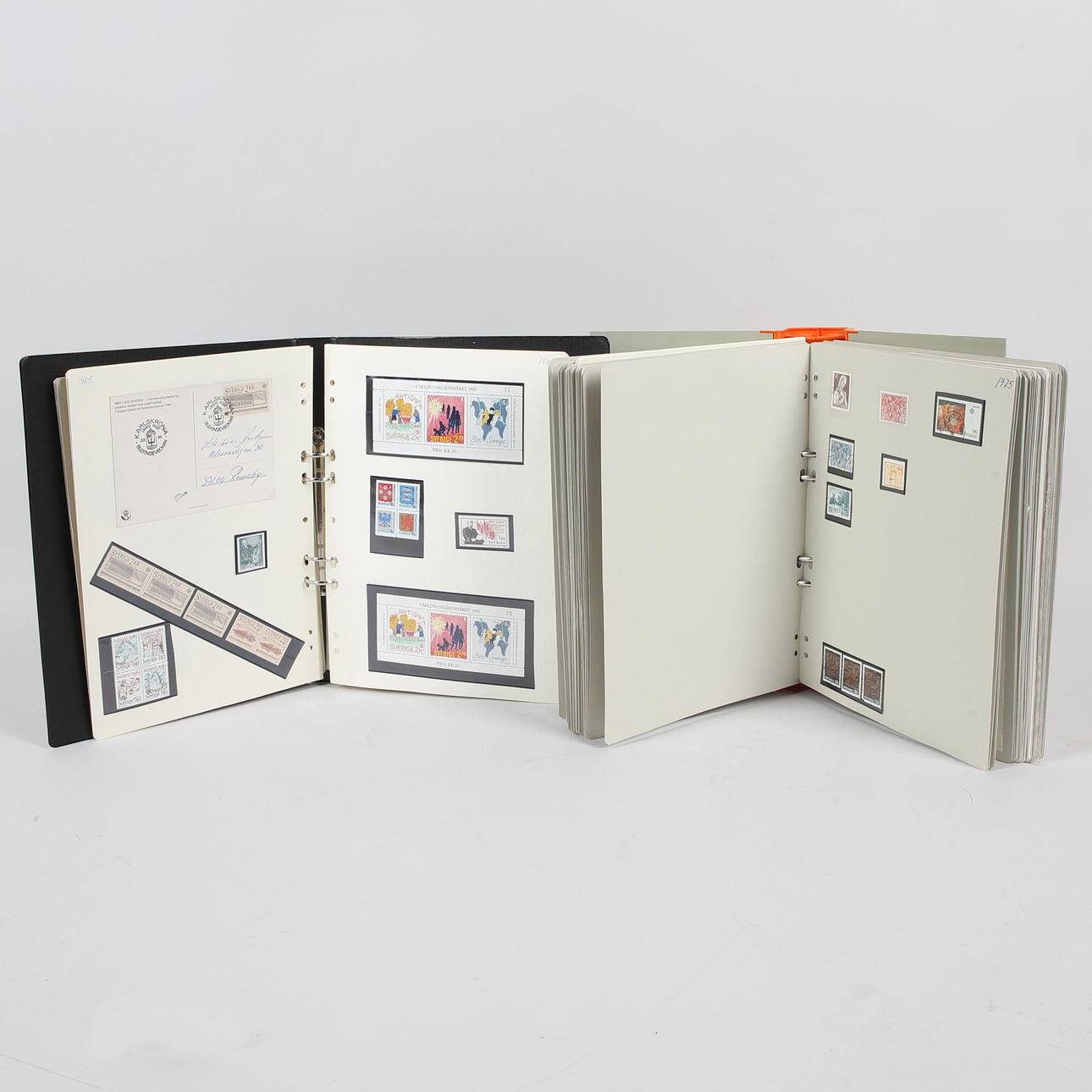 Postage stamps, 2 binders, partly postmarked, 1800/20th century.