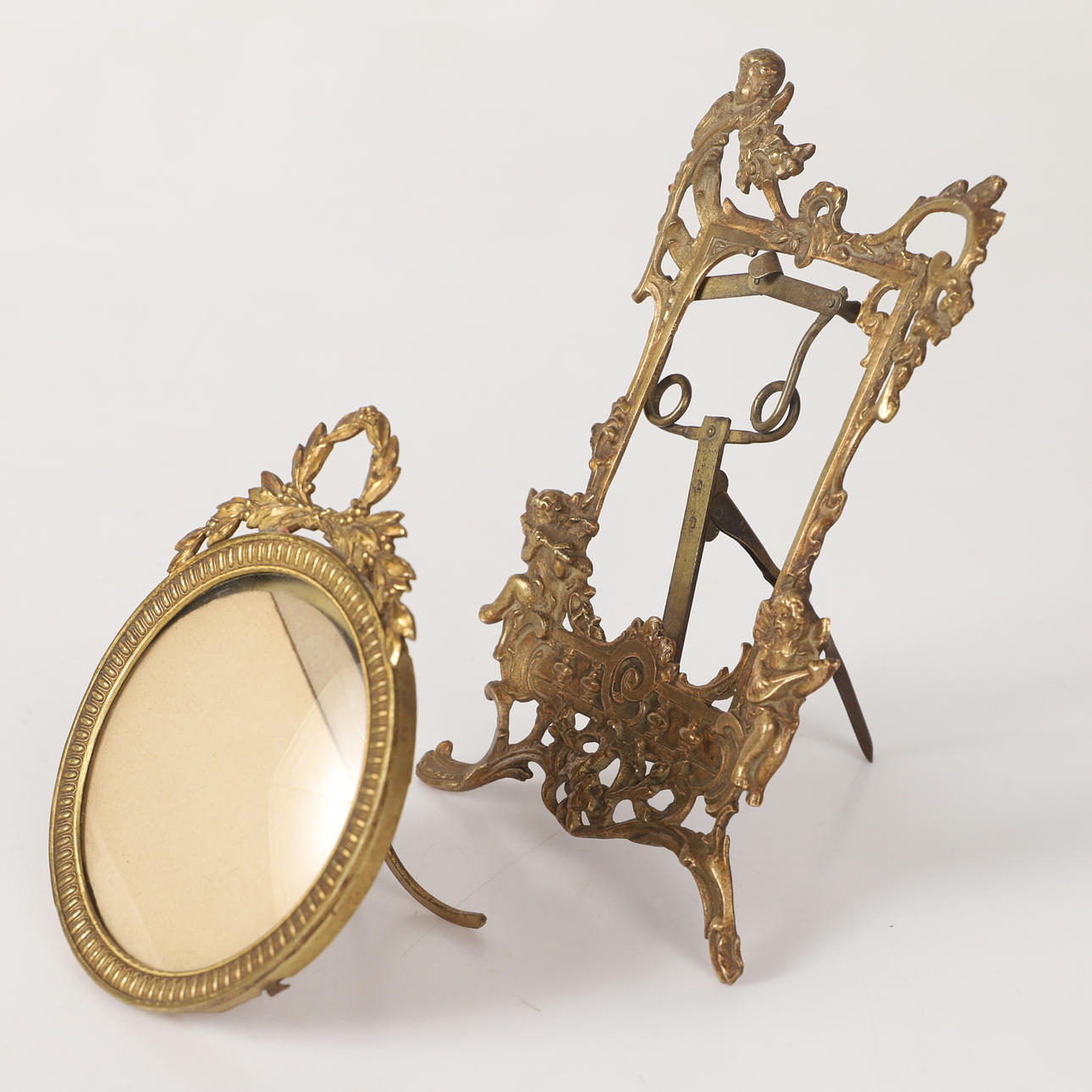 Two brass frames, 20th century.