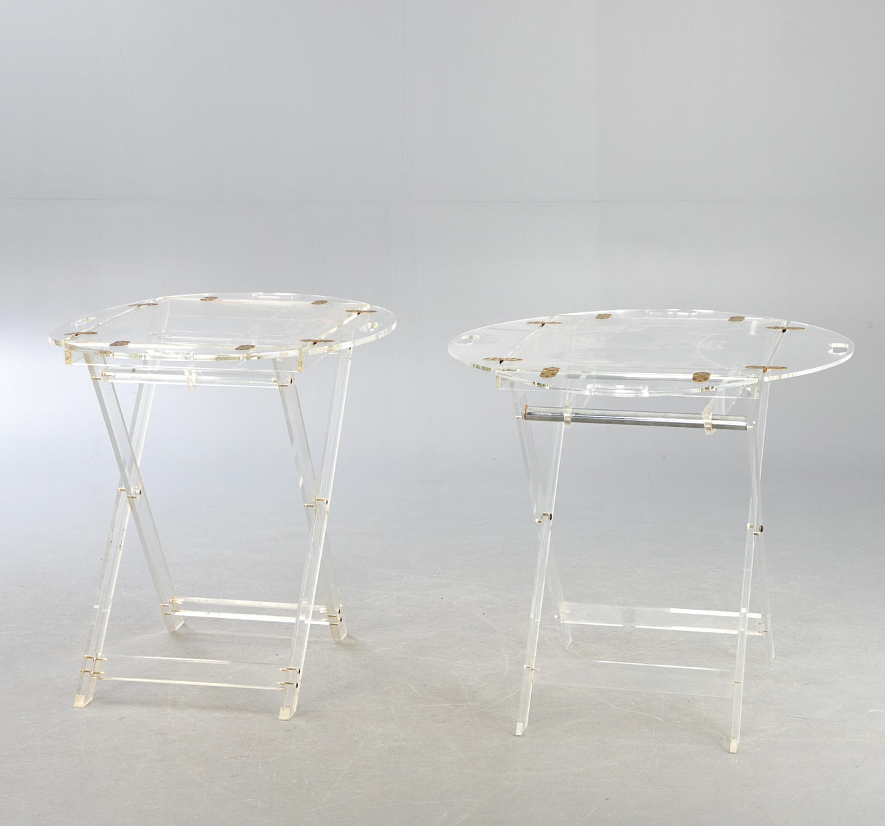 2 acrylic glass tray tables, 1990s (2).