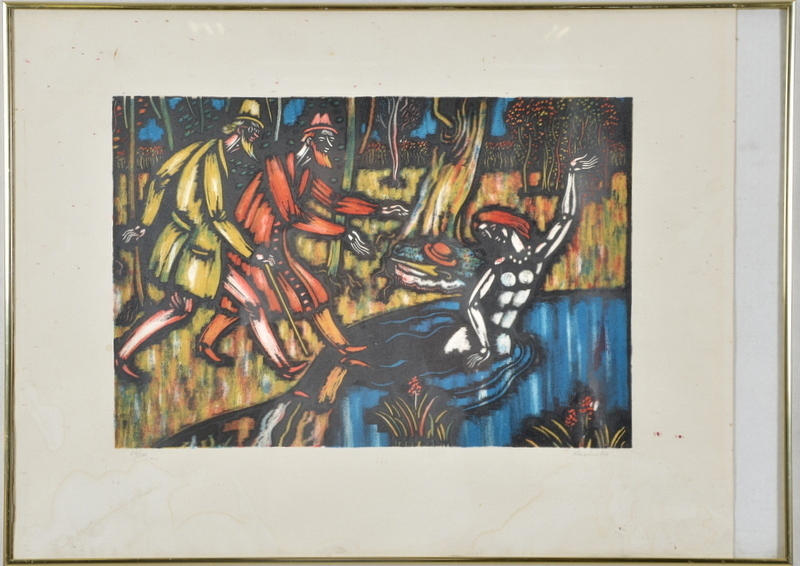 VYTAUTAS KASIULIS. Färglitografi.