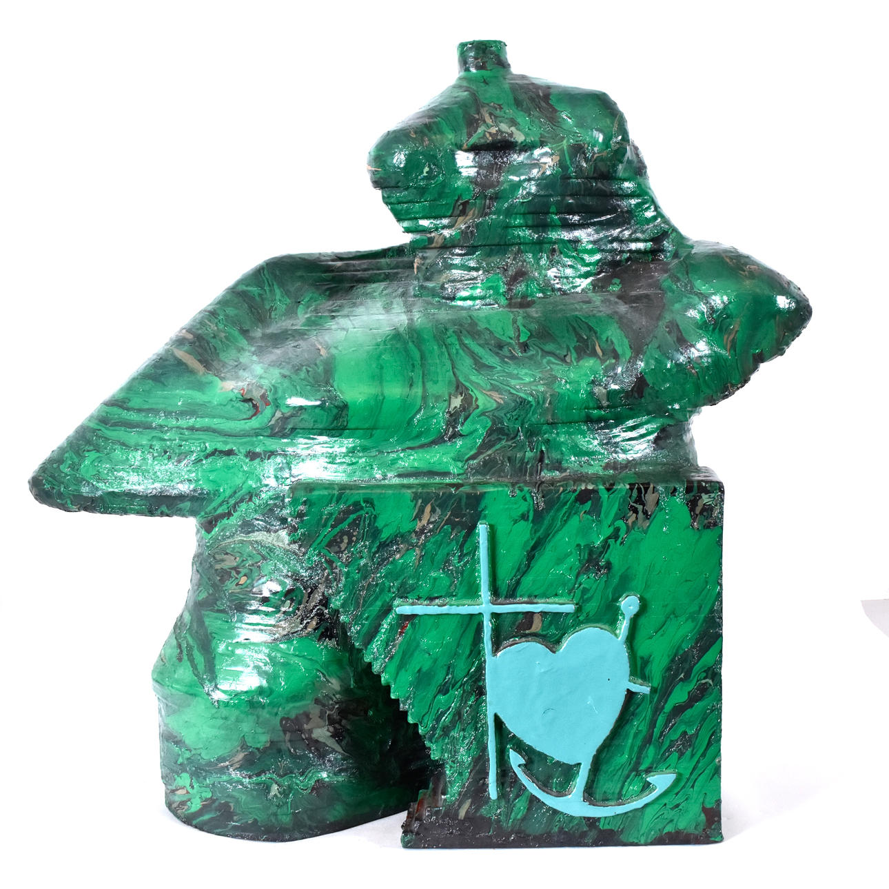 ANDERS A. sculpture, painted art resin, composition.