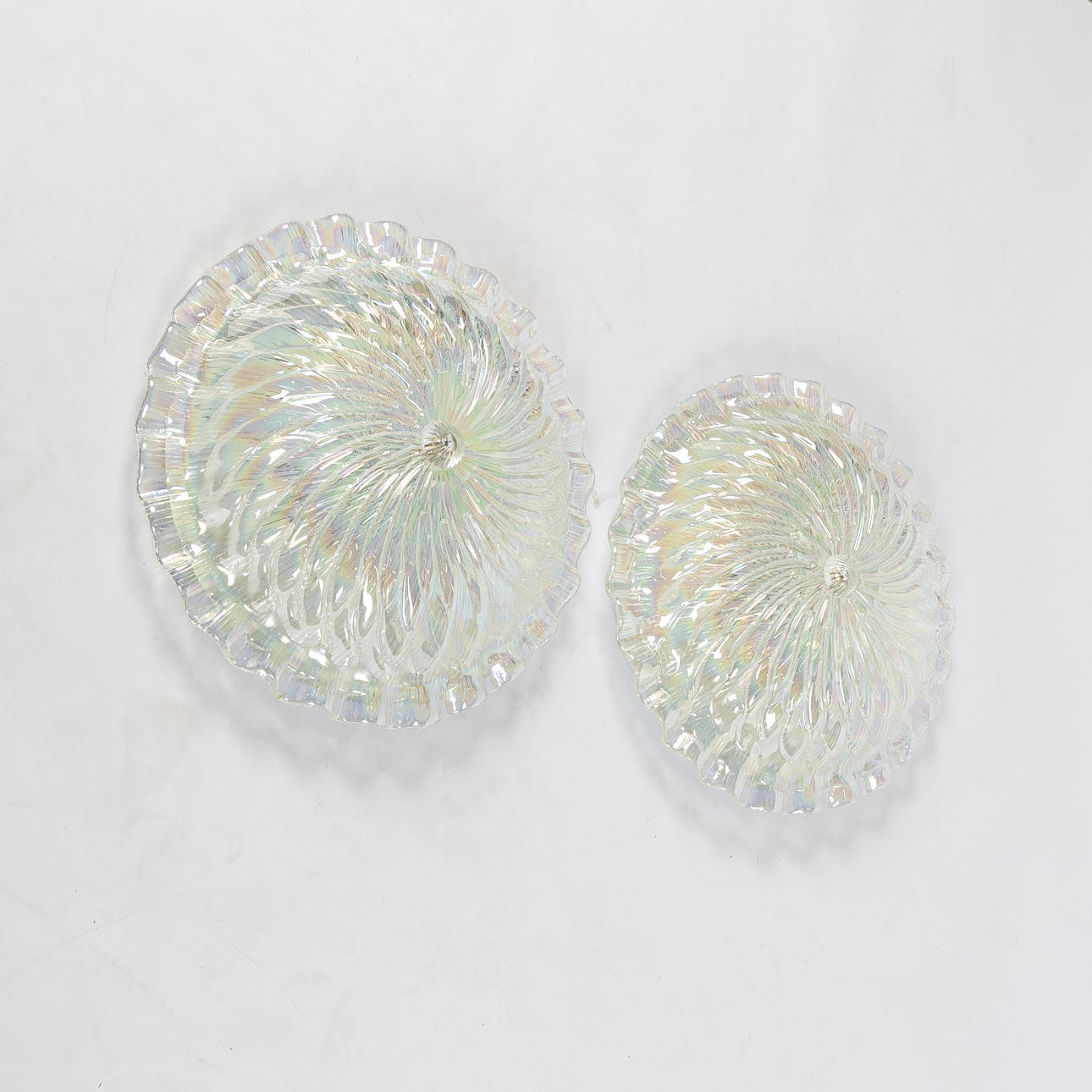 CEILING LIGHTS, a pair, probably Murano Italy.