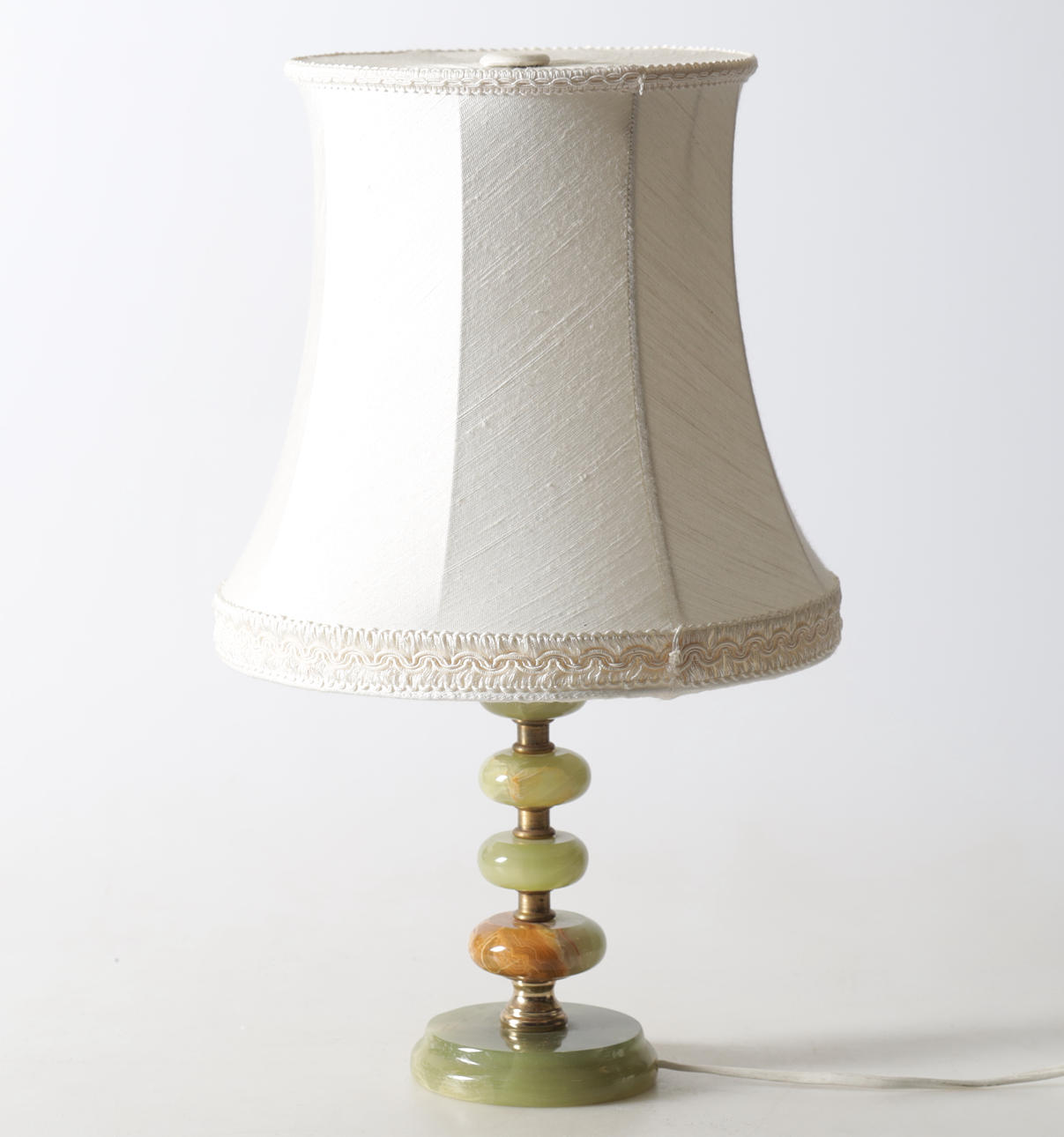 A table lamp, onyx & metal, 20th century.