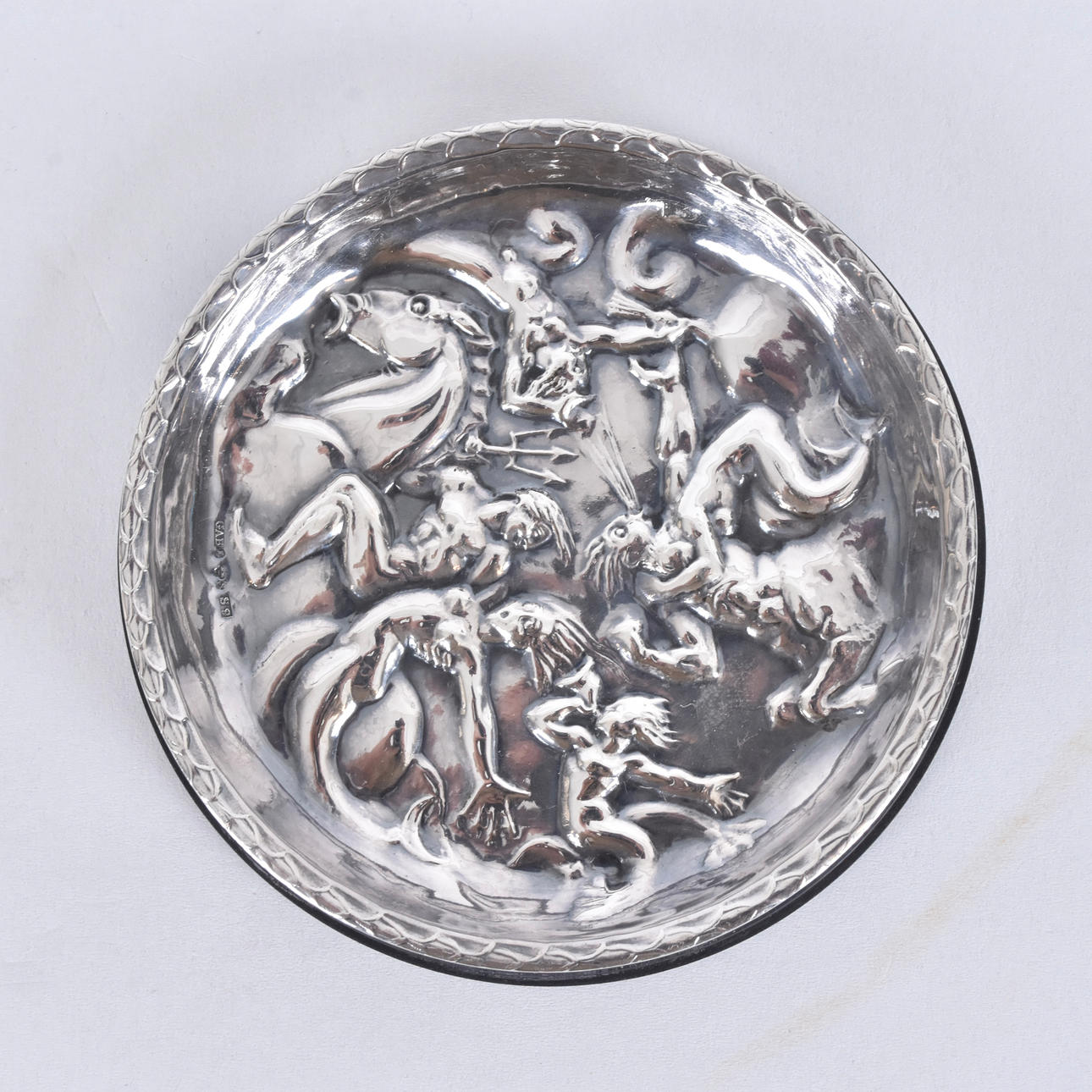 KARL HULTSTRÖM. Coaster, silver and bakelite, GAB.