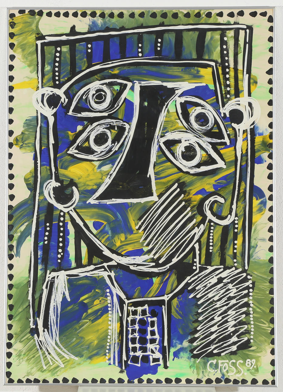 C. FOSS. Figure composition, acrylic on paper.