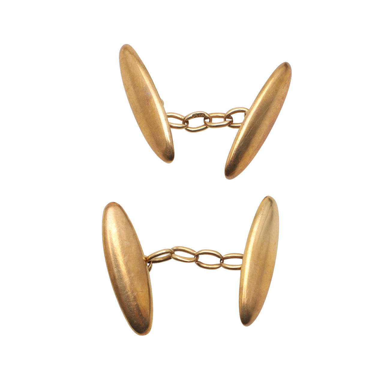 A PAIR OF 18CT GOLD CUFFLINKS.