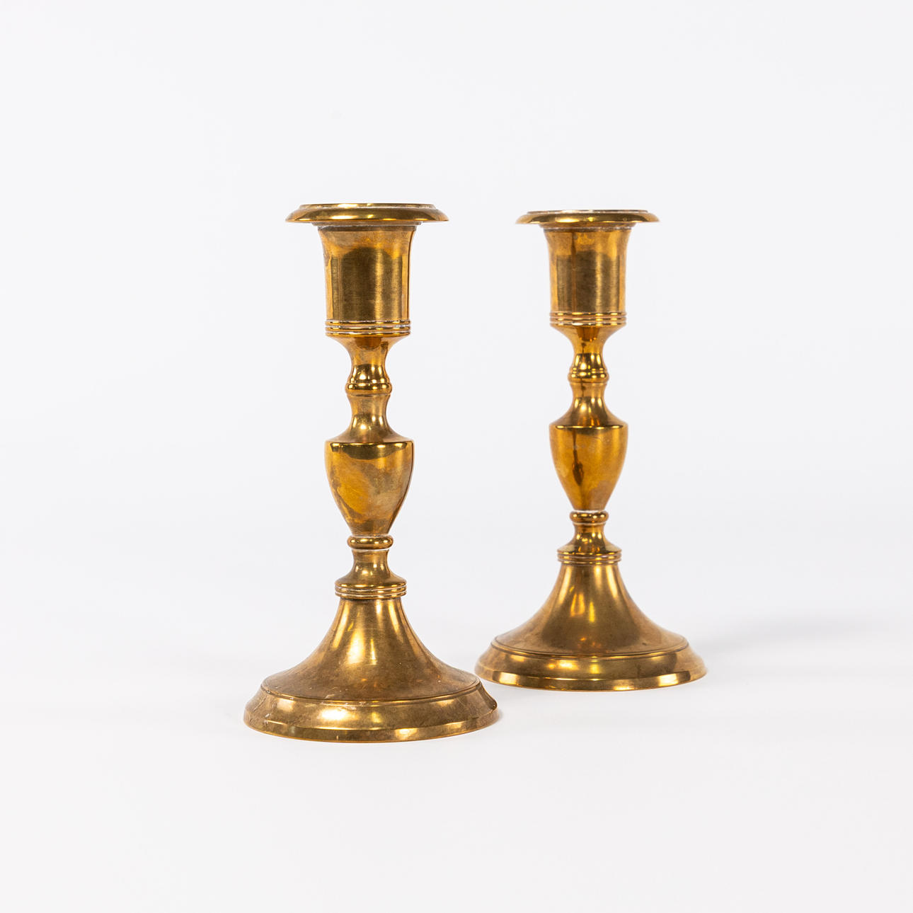 CANDLESTICKS, a pair, ore, height 14,5 cm.