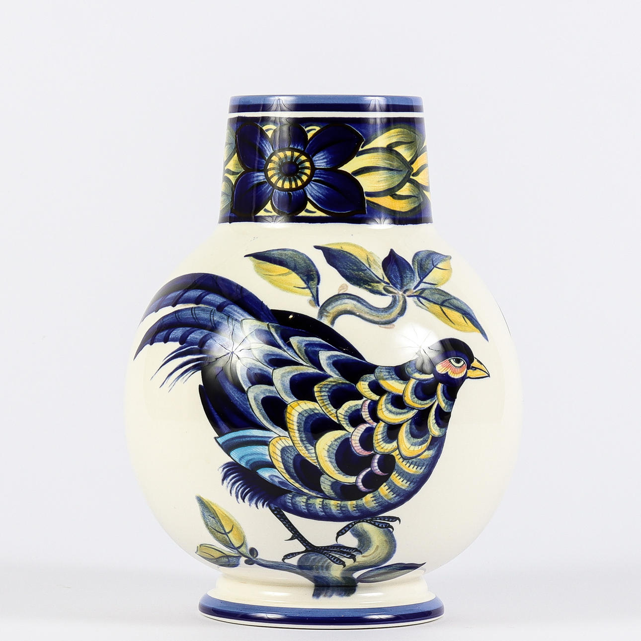 Royal Copenhagen vase, Blue Pheasant.