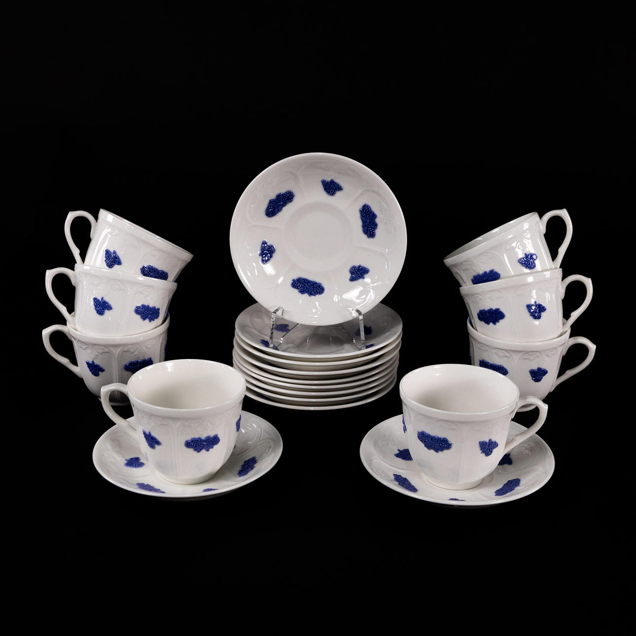 SERVISDELAR, 17 st, "Blå Blom", Gustavsberg.