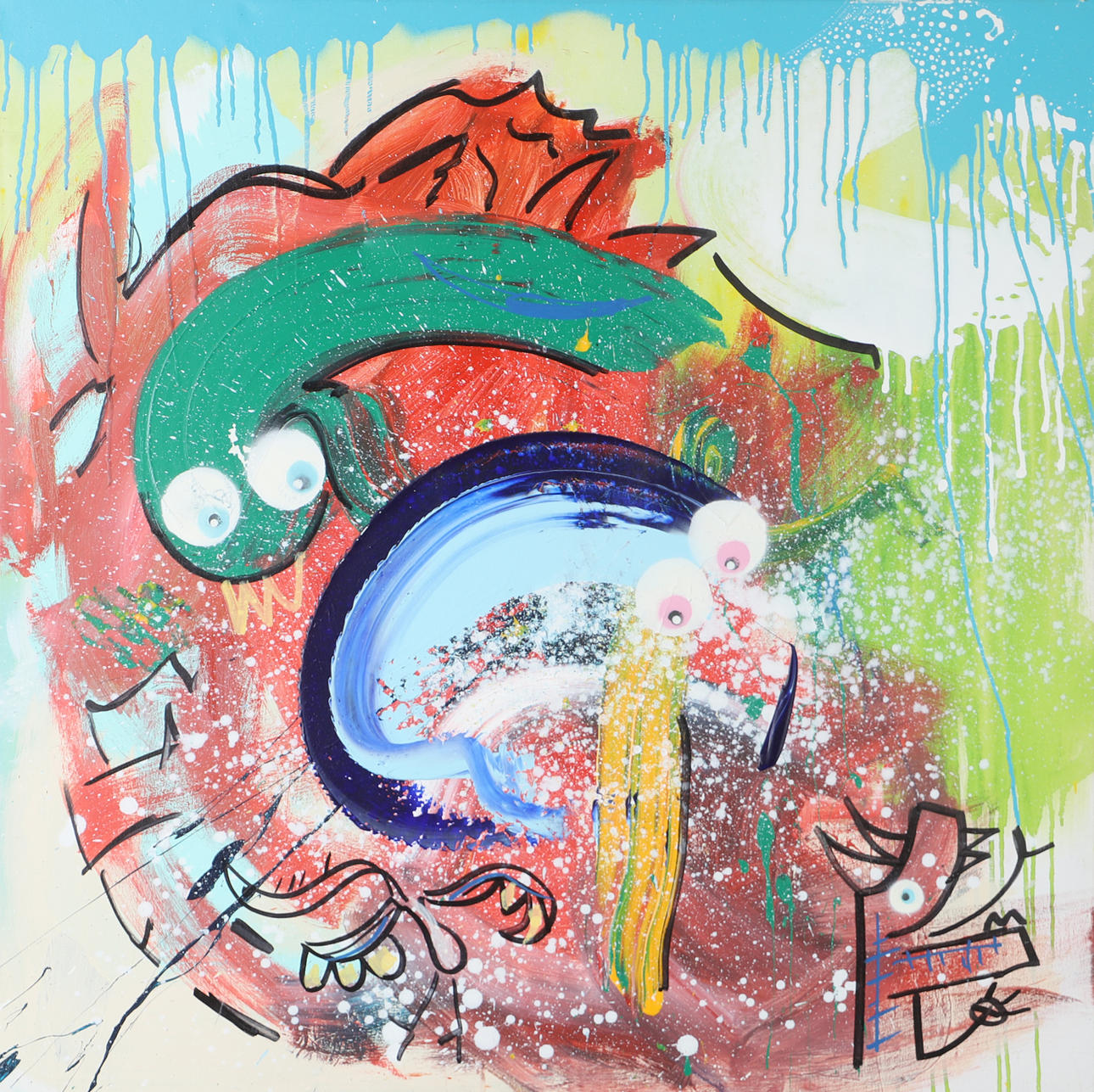 MICHAEL KADAZ. Composition, oil on canvas, signed a'tergo.