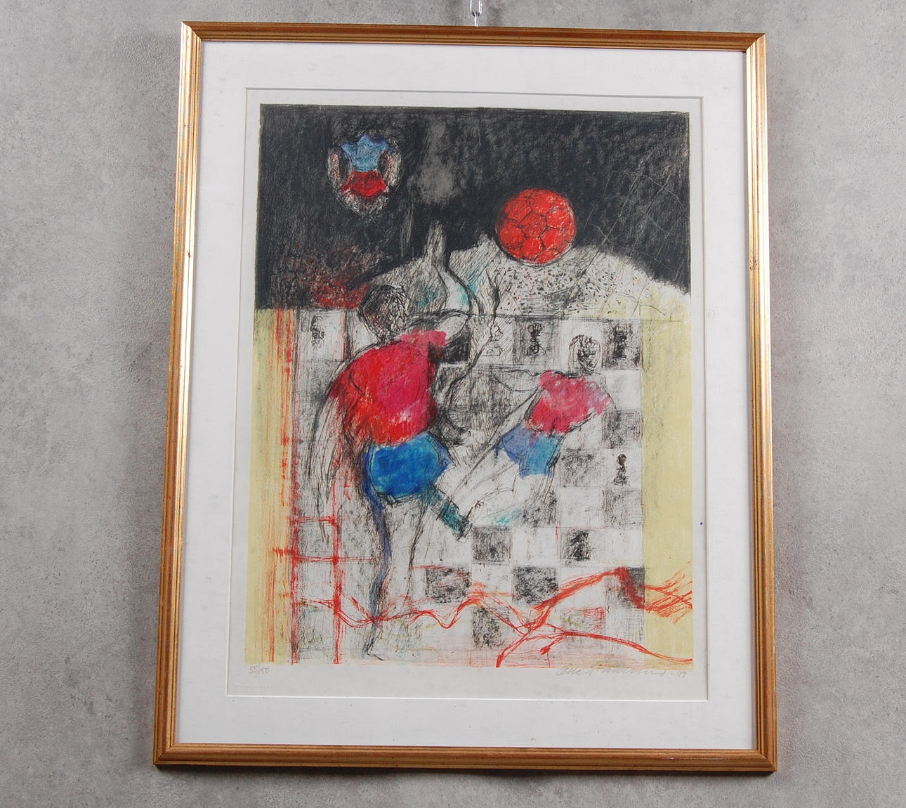 OLLE SVANLUND. Färglitograf, " HIF "signerad, numrerad, 55/ 150, daterad-89.