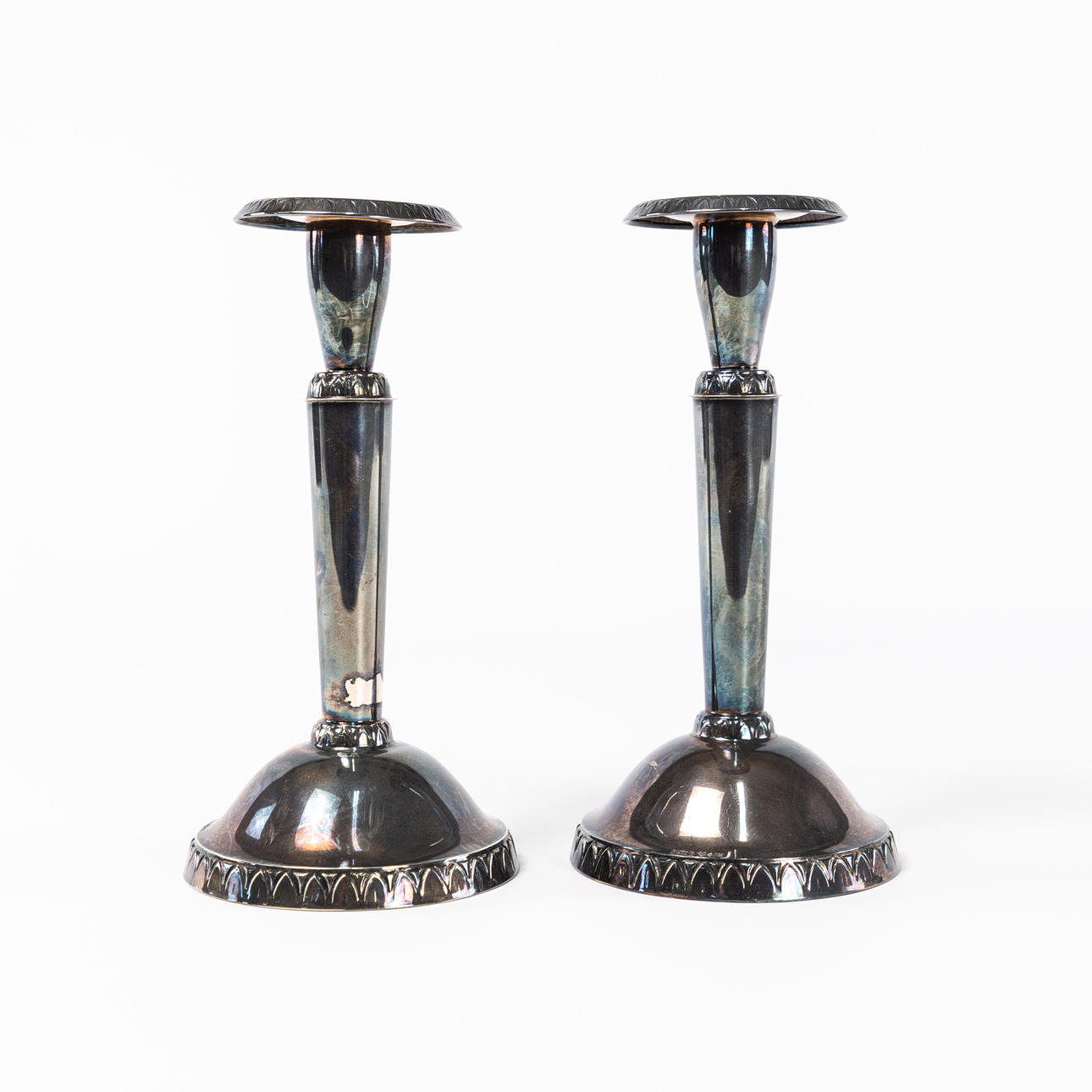 CANDLESTICKS, a pair, silver, TESI, height 19 cm.
