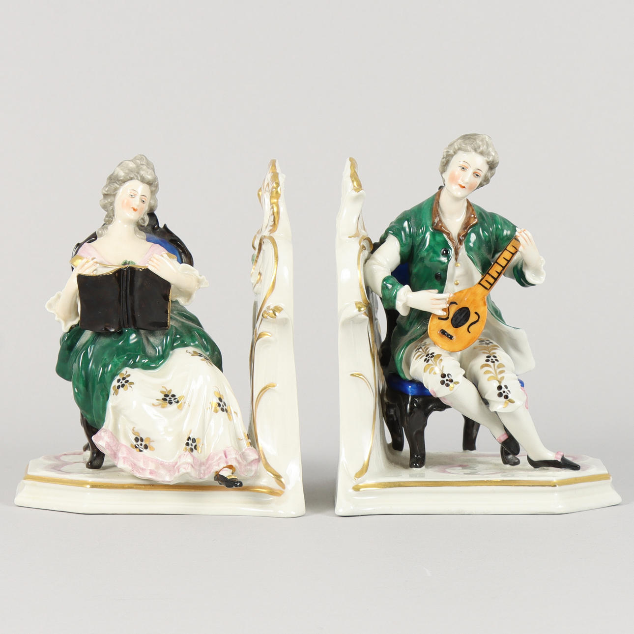 A pair of bookcases, porcelain.
