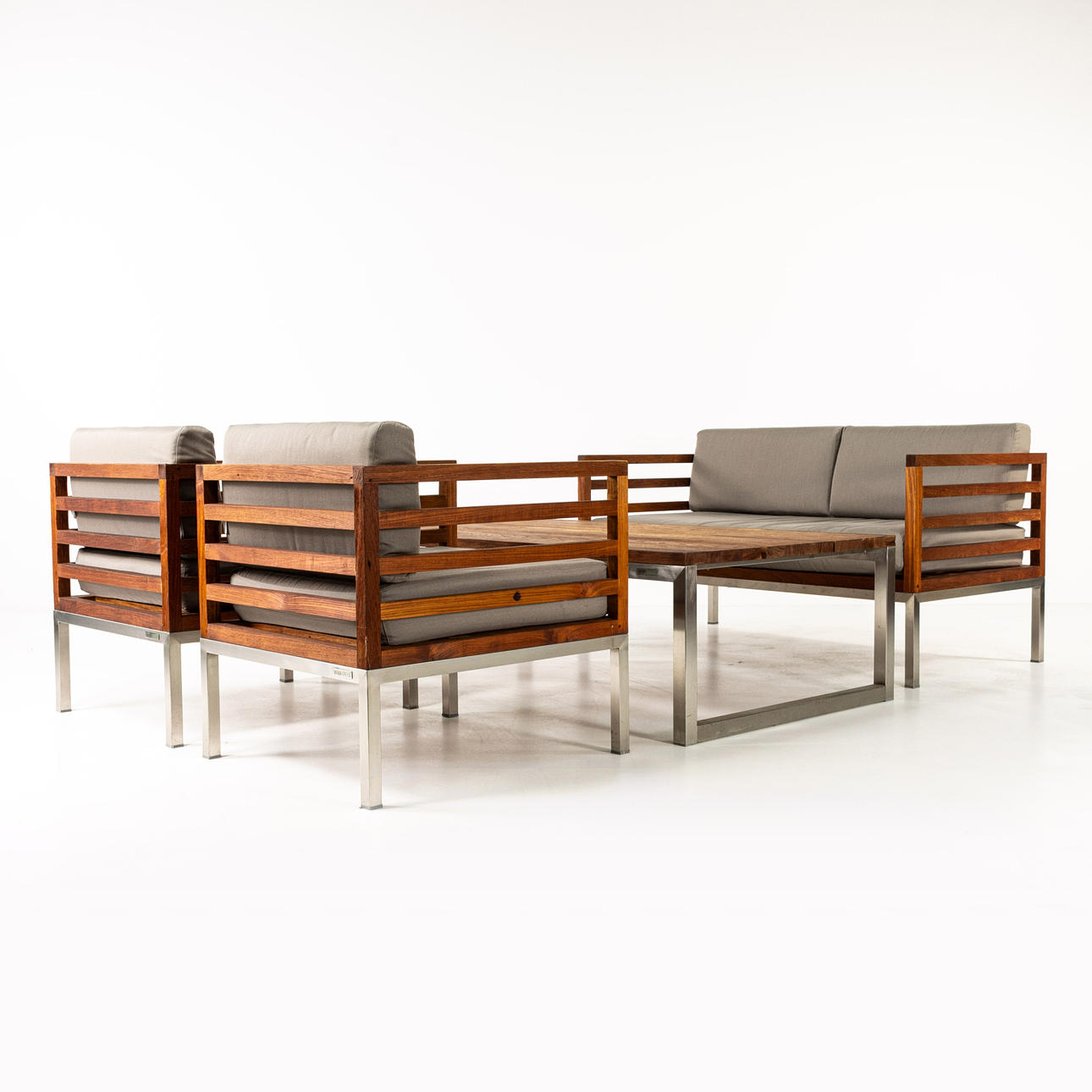 TRÄDGÅRDSGRUPP, 4 delar, teak/stål, MAMAGREEN.